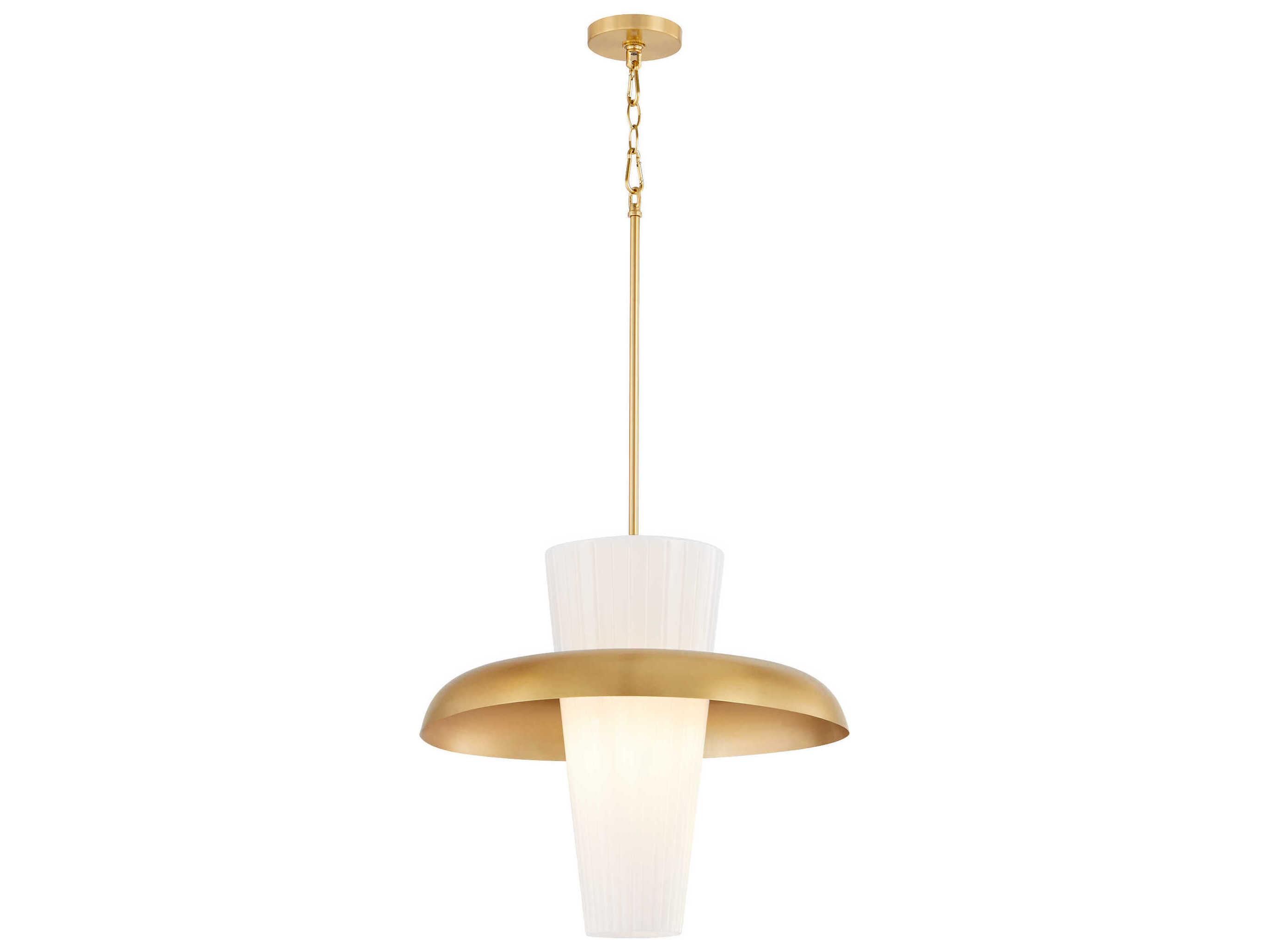 Quorum Mallory 1-Light Aged Brass Pendant