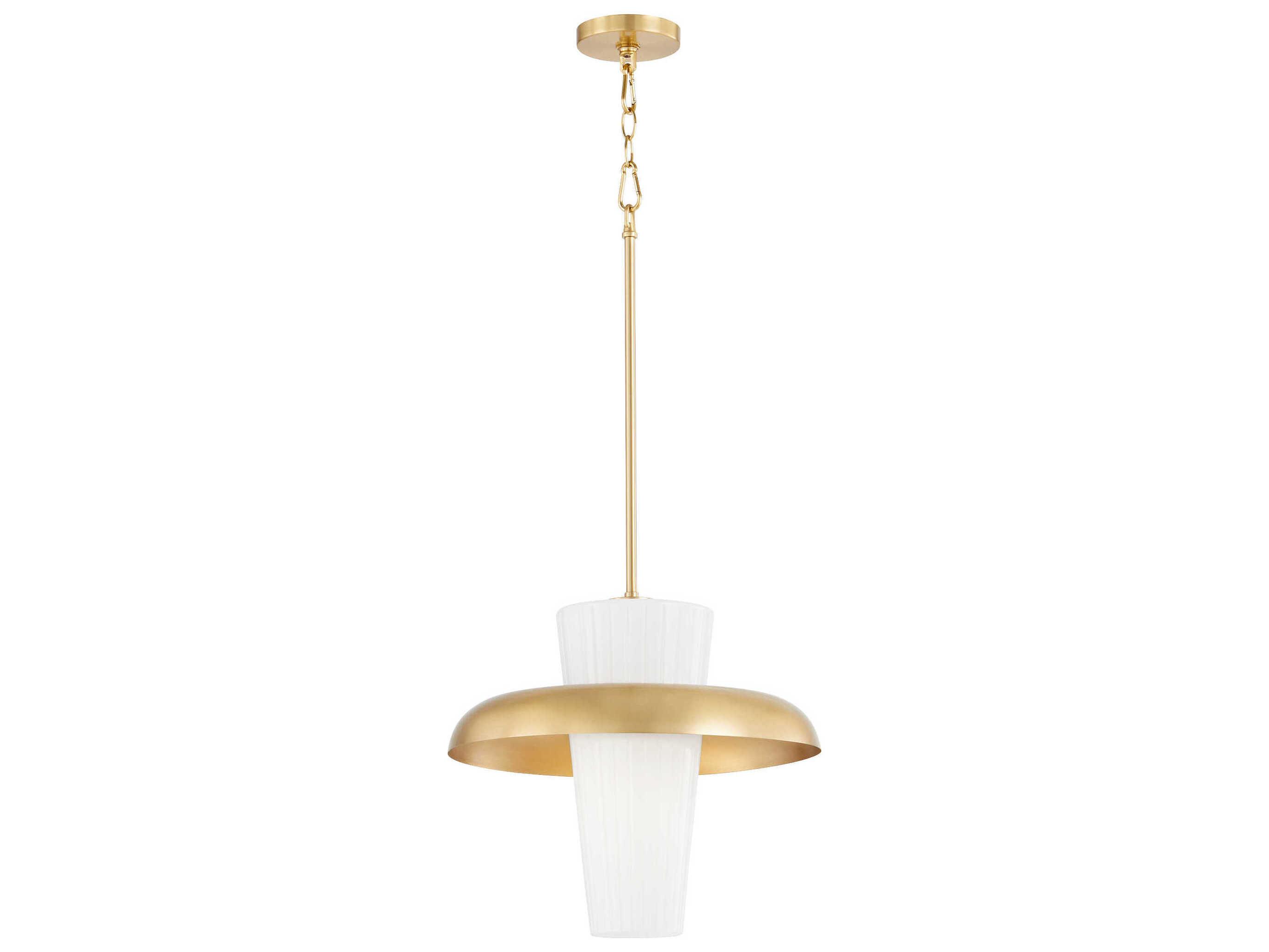 Quorum Mallory 1-Light Aged Brass Pendant