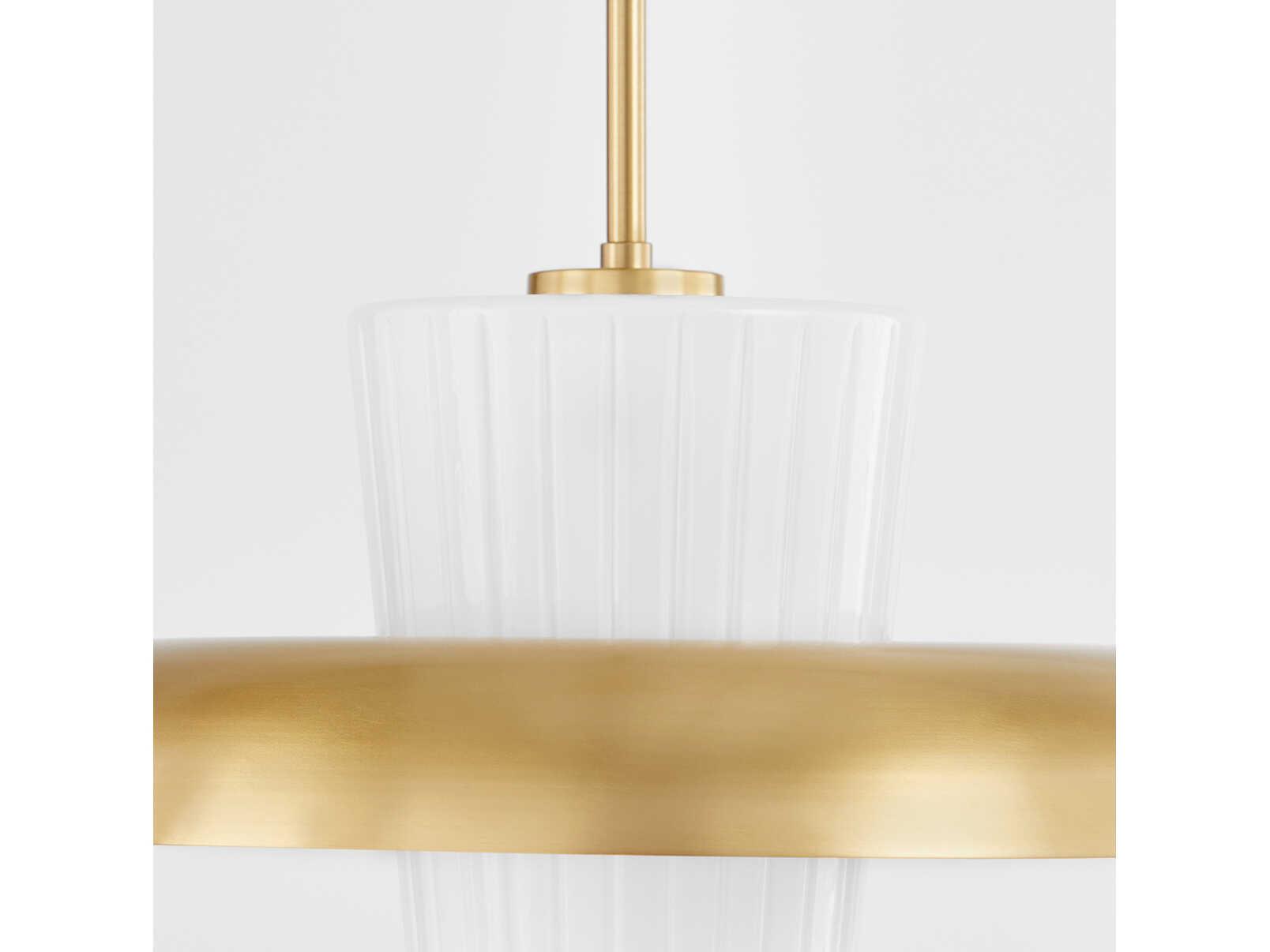 Quorum Mallory 1-Light Aged Brass Pendant