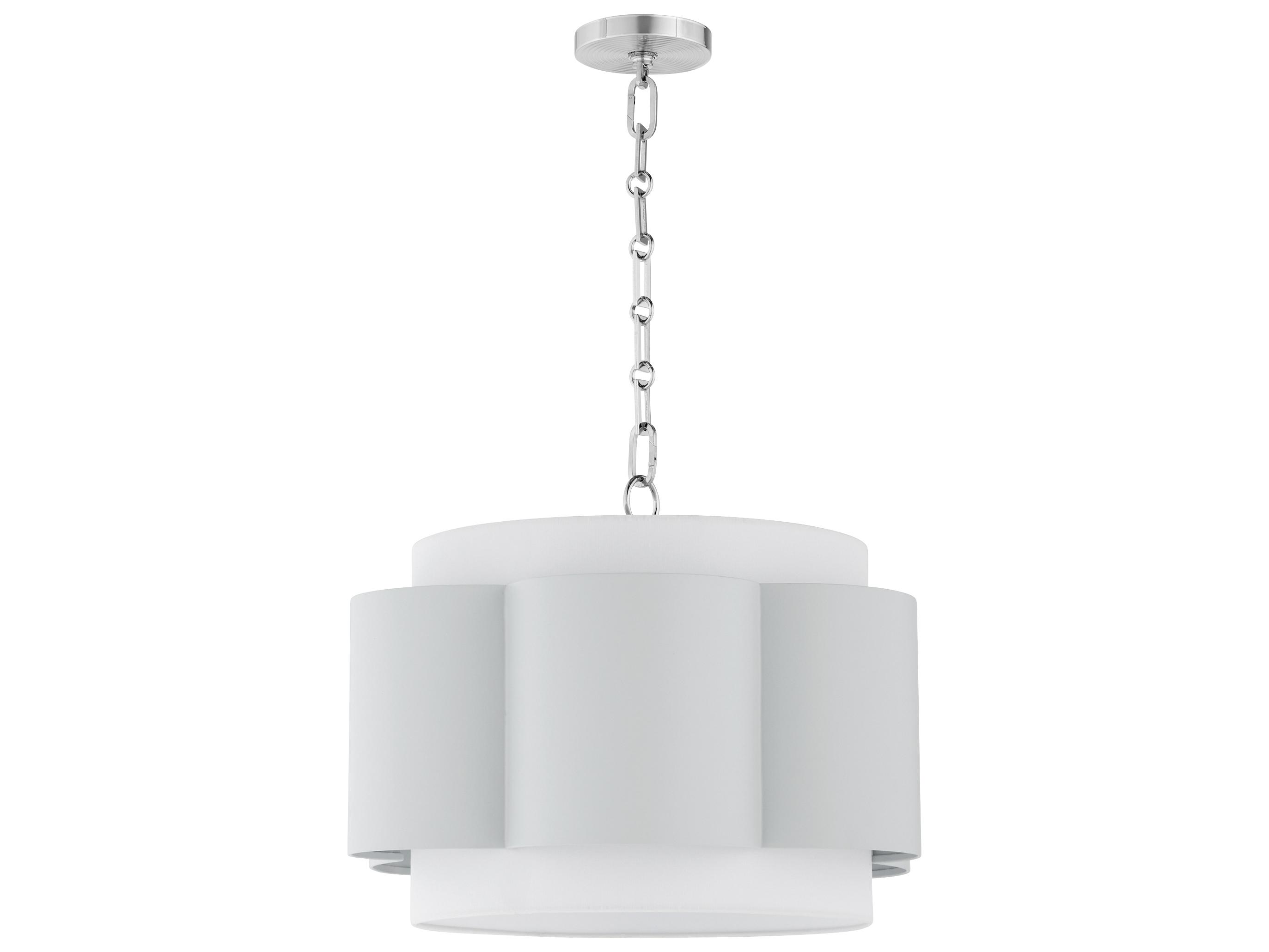 Quorum Belinder 4-Light Brittany Blue Chrome Drum Pendant