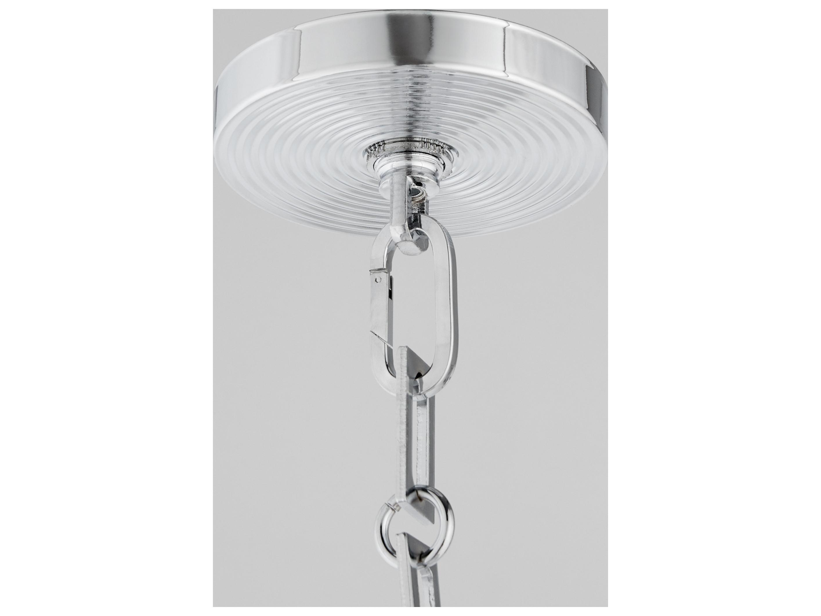 Quorum Belinder 4-Light Brittany Blue Chrome Drum Pendant