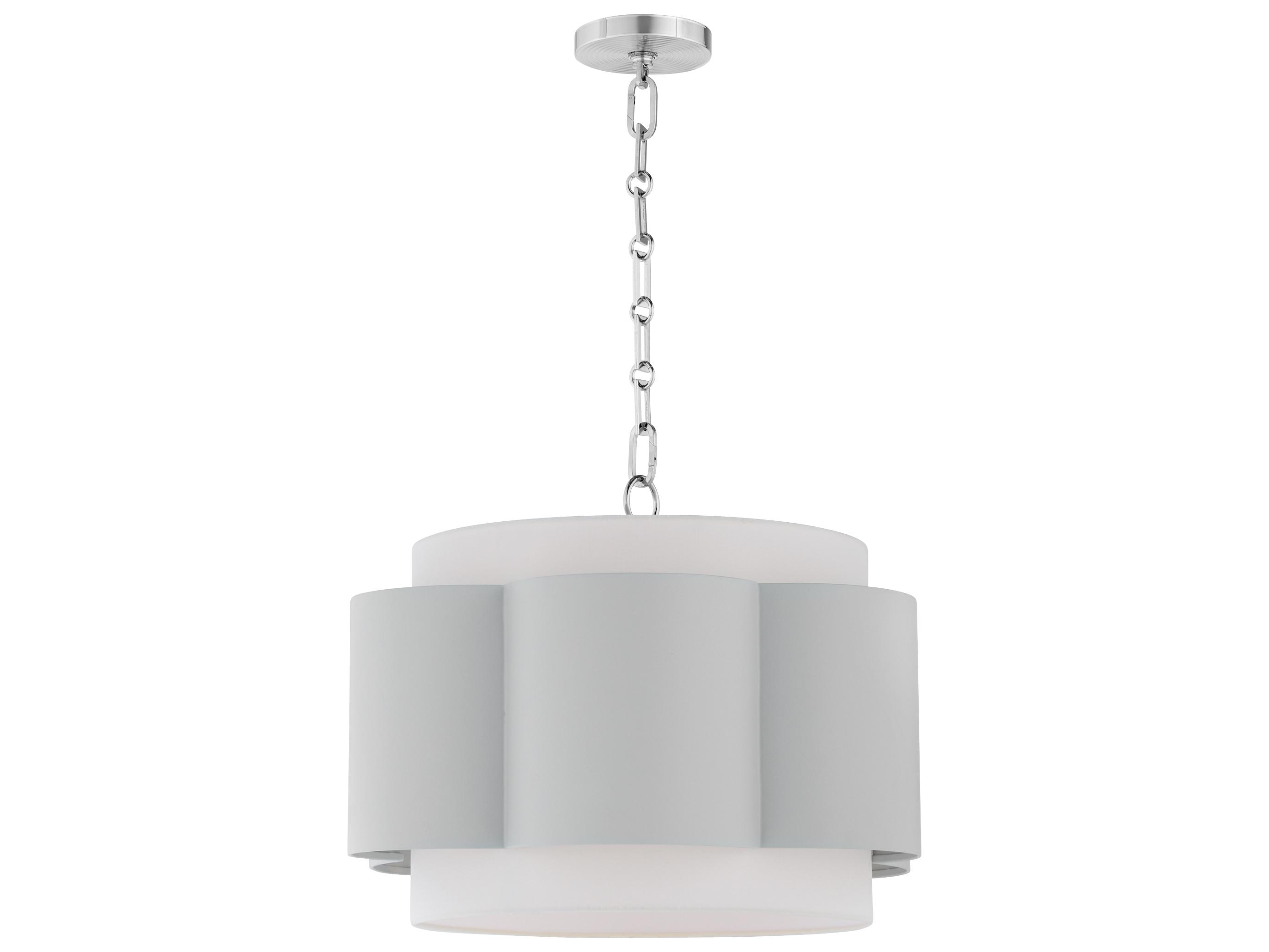 Quorum Belinder 4-Light Brittany Blue Chrome Drum Pendant