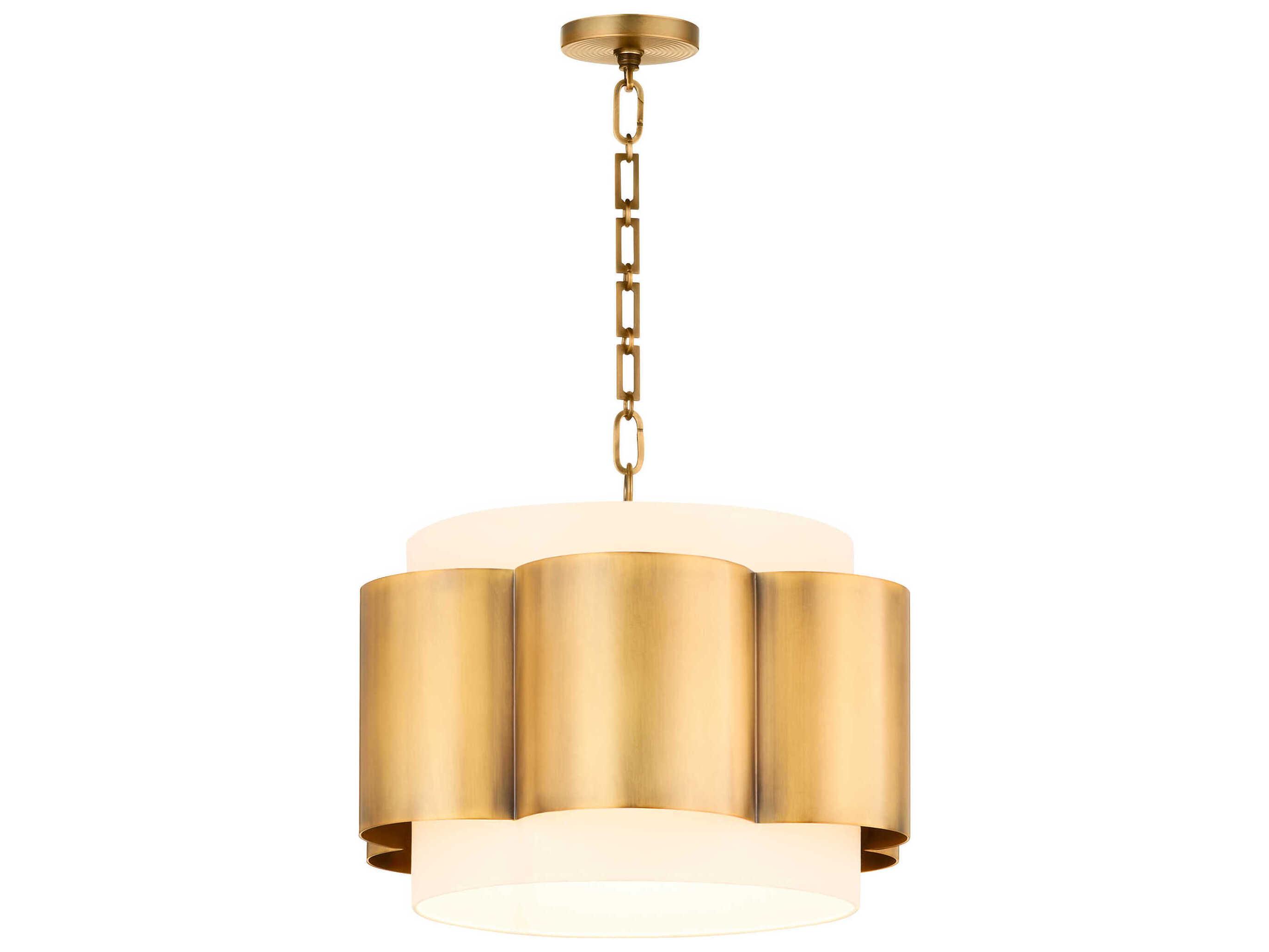 Quorum Belinder 4-Light Brass Pendant