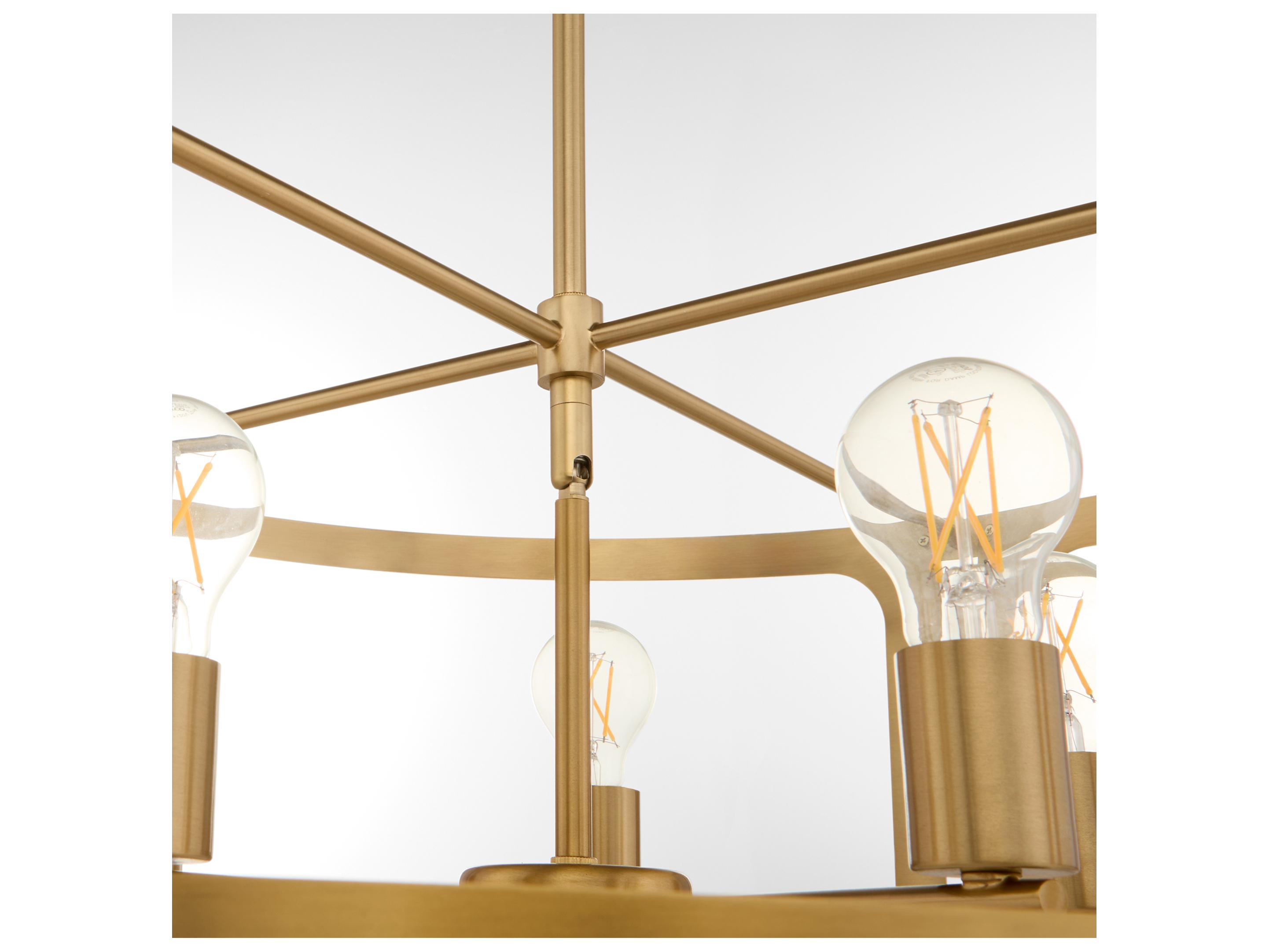 Quorum Colburn 5-Light Brushed Brass Drum Lantern Pendant