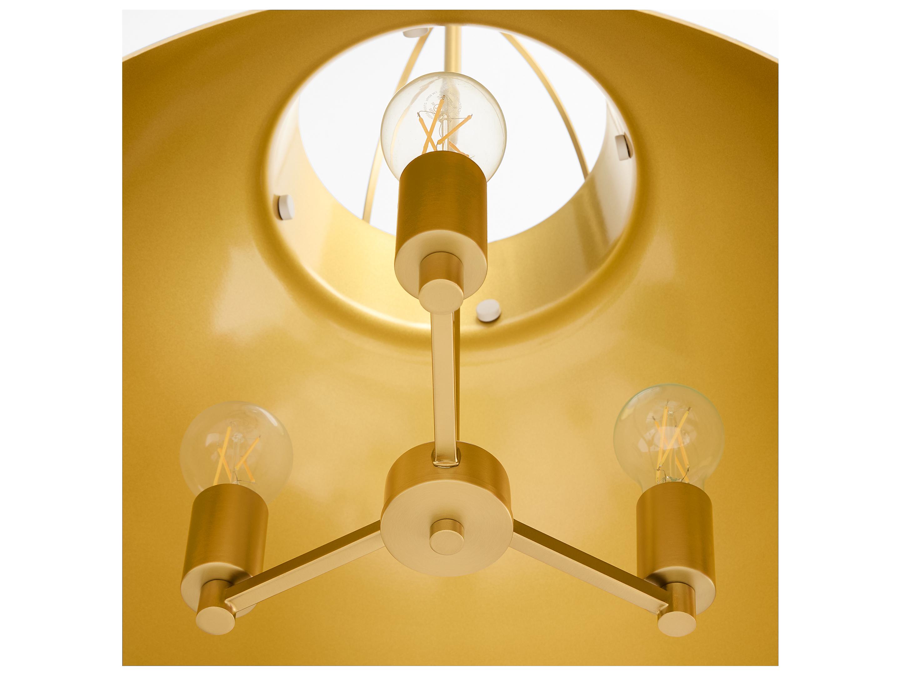 Quorum Pruitt 3-Light Studio White Aged Brass Dome Pendant