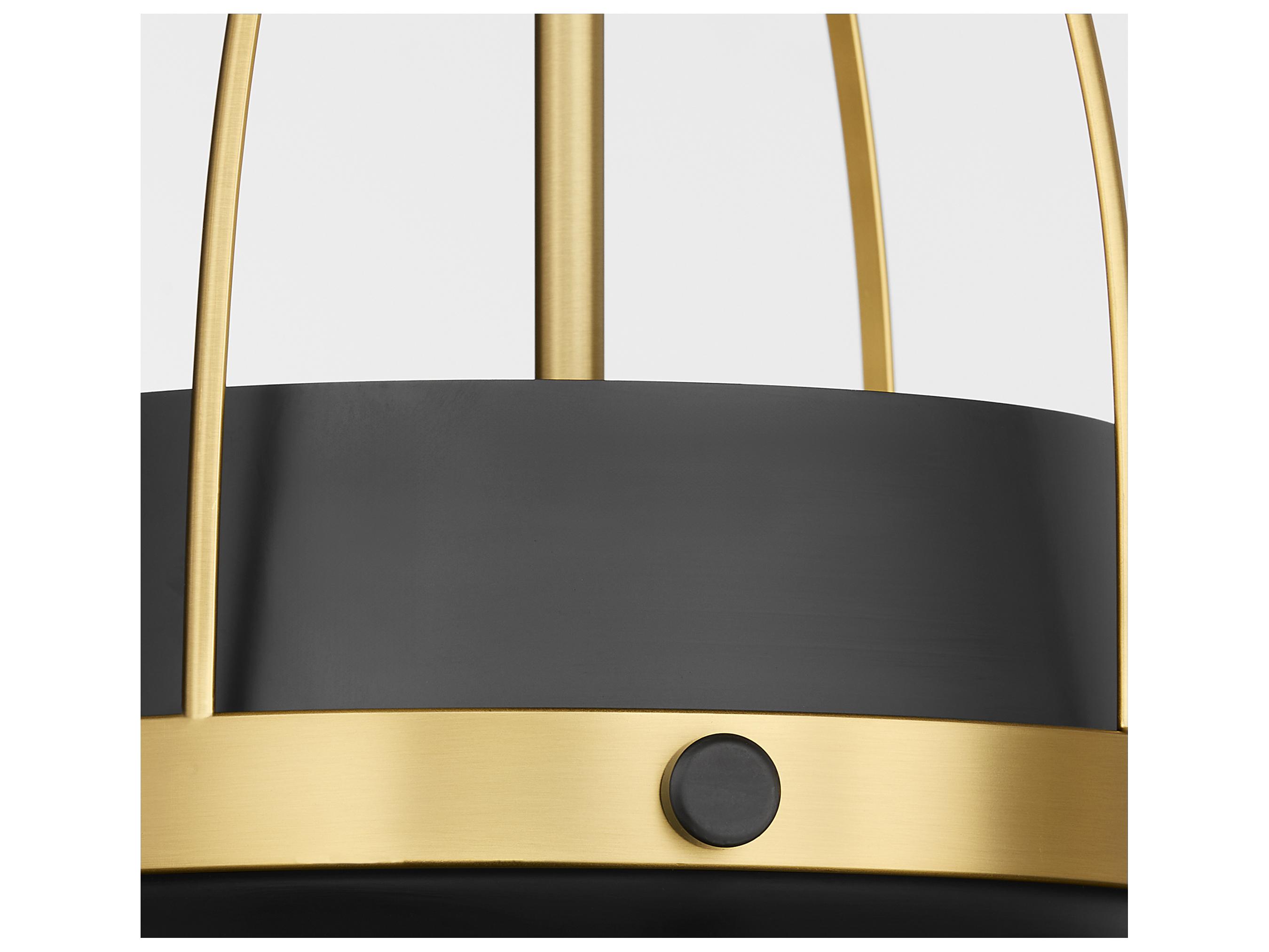 Quorum Pruitt 3-Light Matte Black Aged Brass Dome Pendant