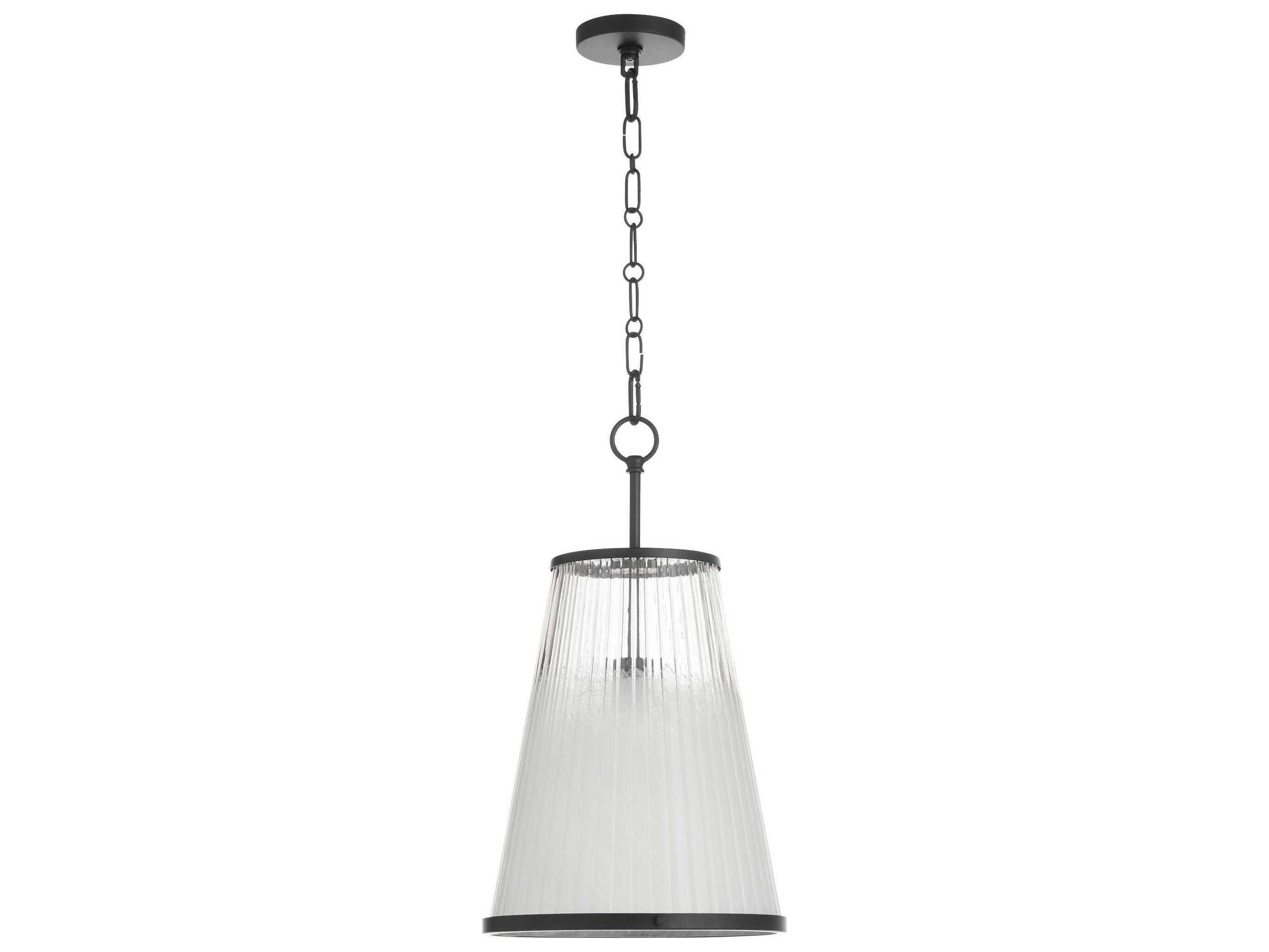 Quorum Providence 1-Light Matte Black Drum Pendant