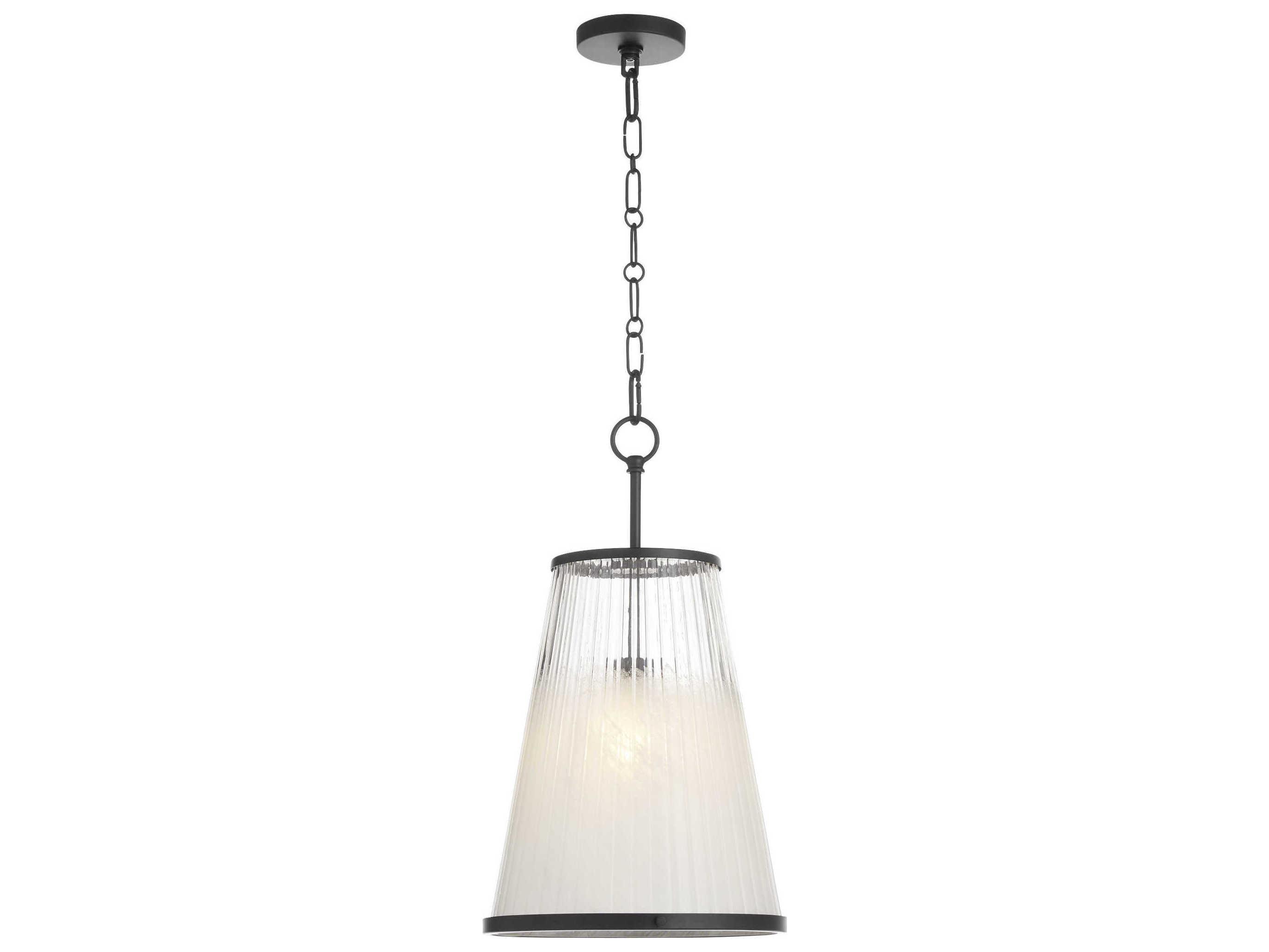Quorum Providence 1-Light Matte Black Drum Pendant