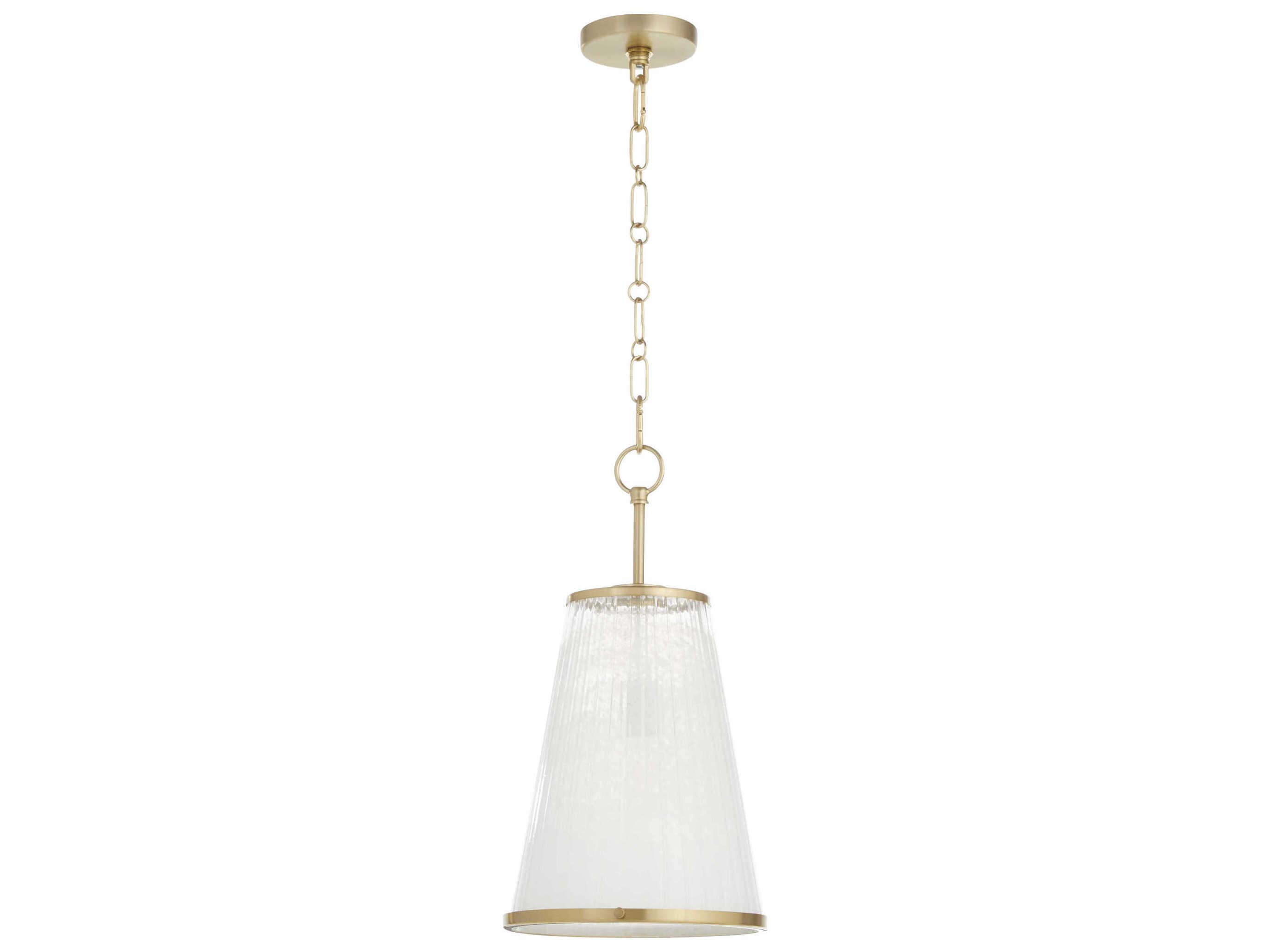 Quorum Providence 1-Light Aged Brass Drum Pendant