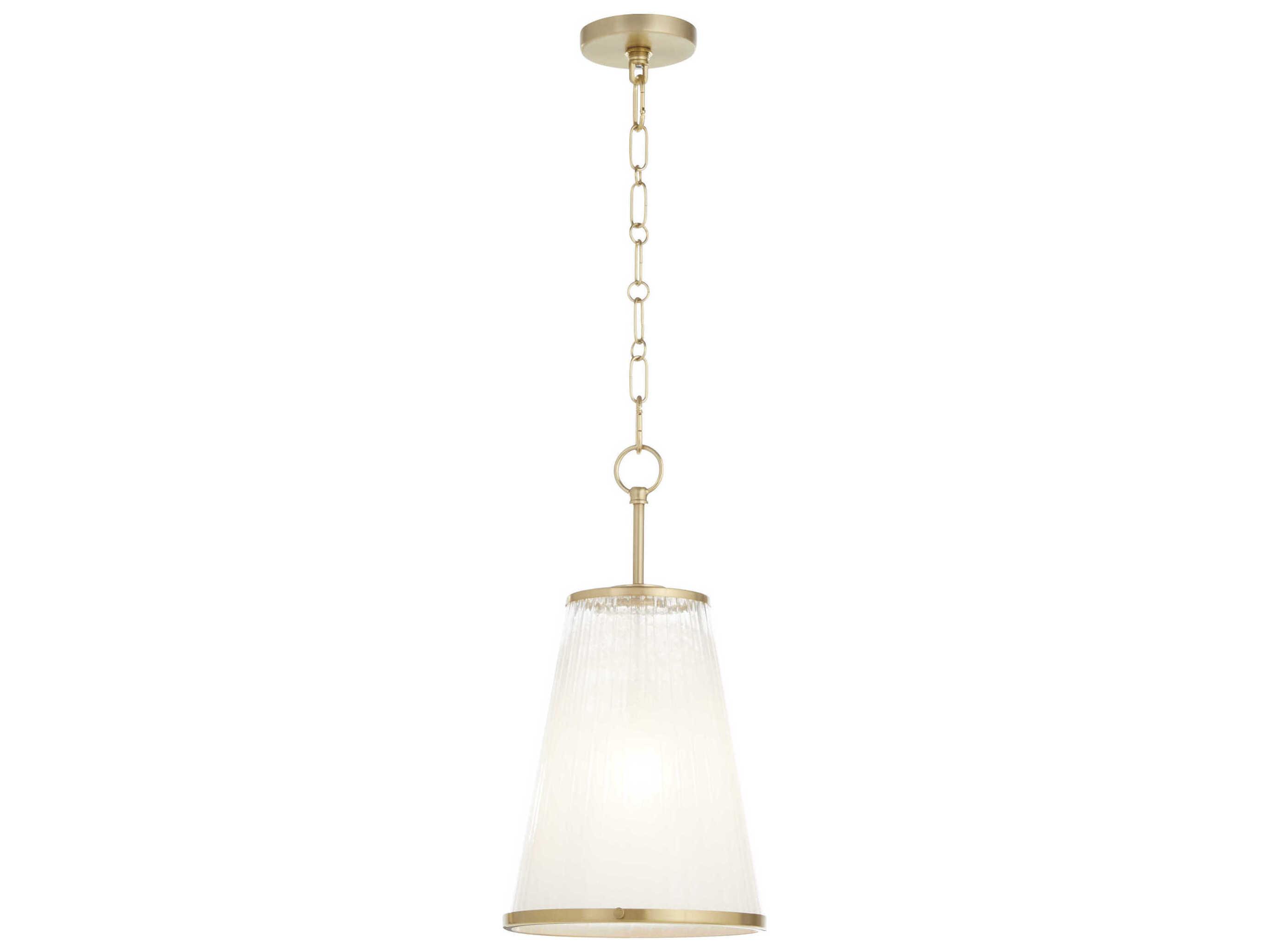 Quorum Providence 1-Light Aged Brass Drum Pendant
