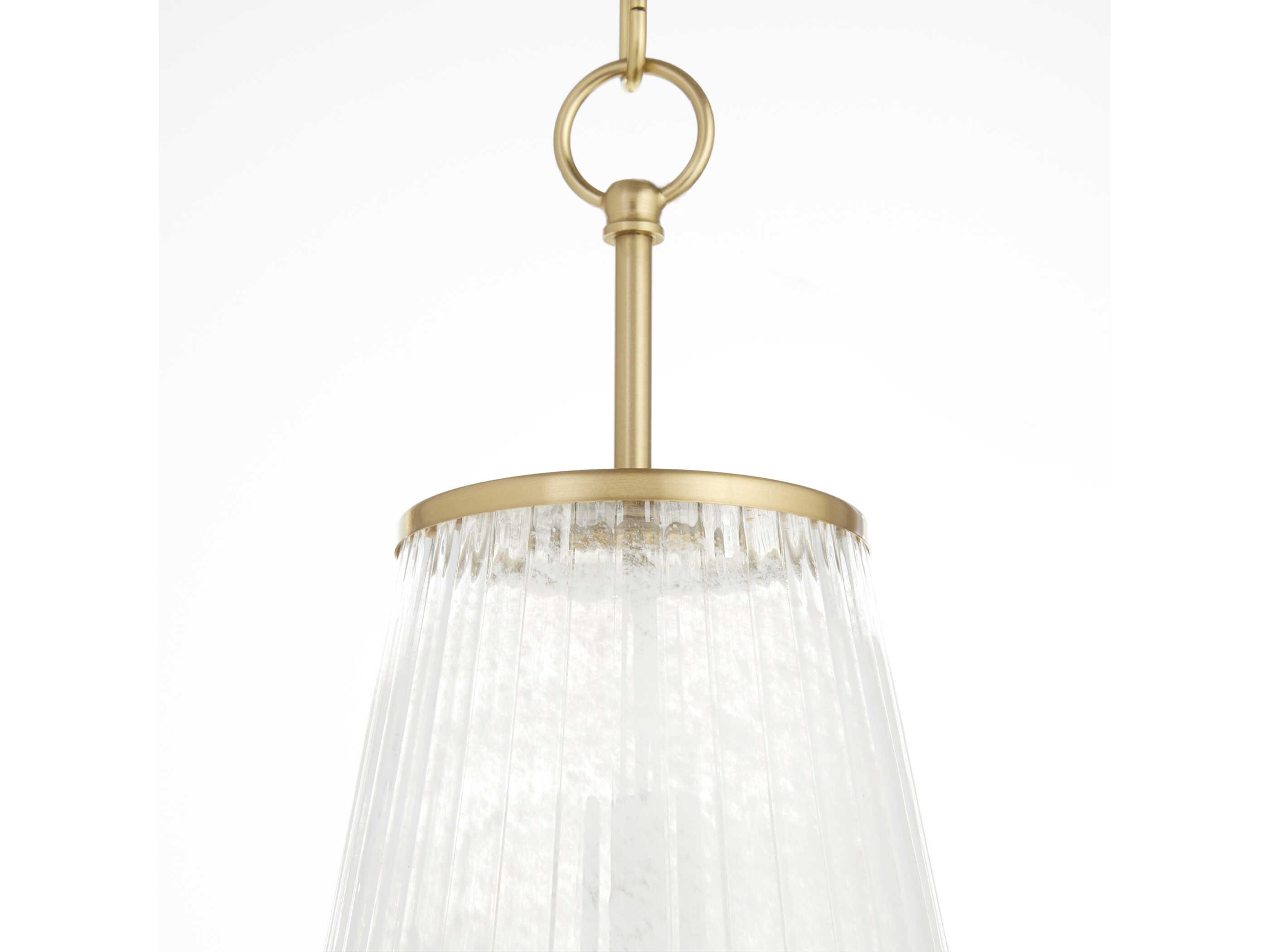 Quorum Providence 1-Light Aged Brass Drum Pendant