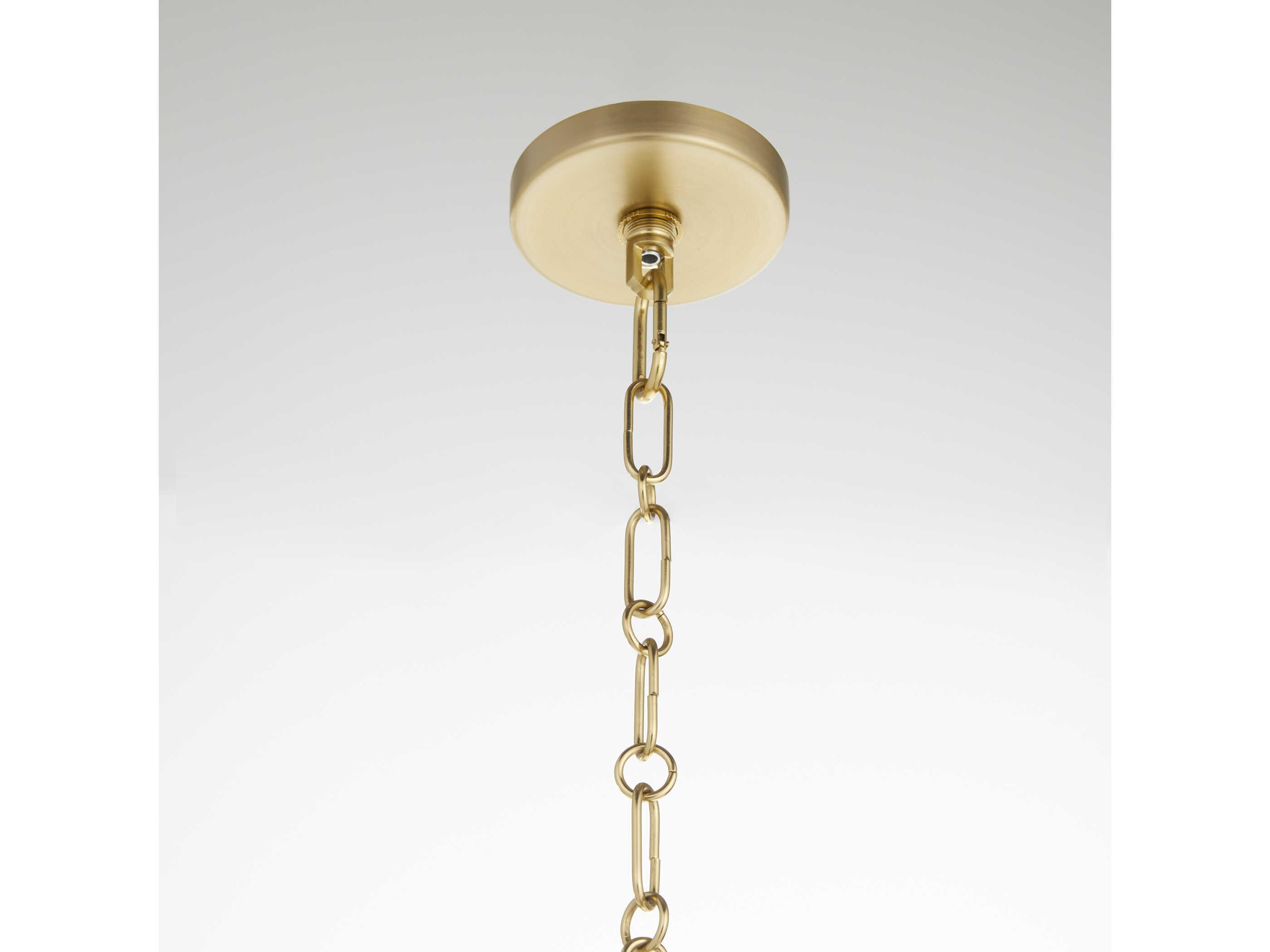 Quorum Providence 1-Light Aged Brass Drum Pendant