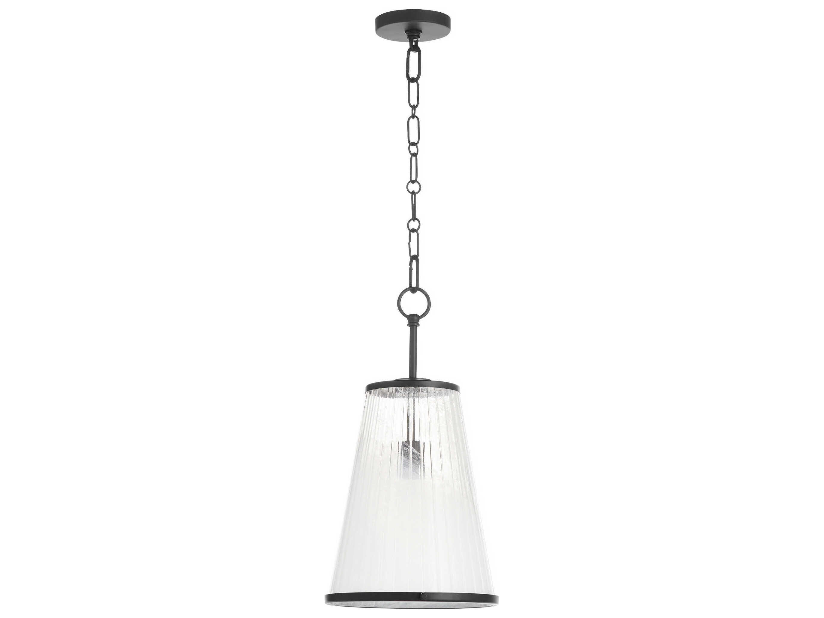 Quorum Providence 1-Light Matte Black Drum Pendant