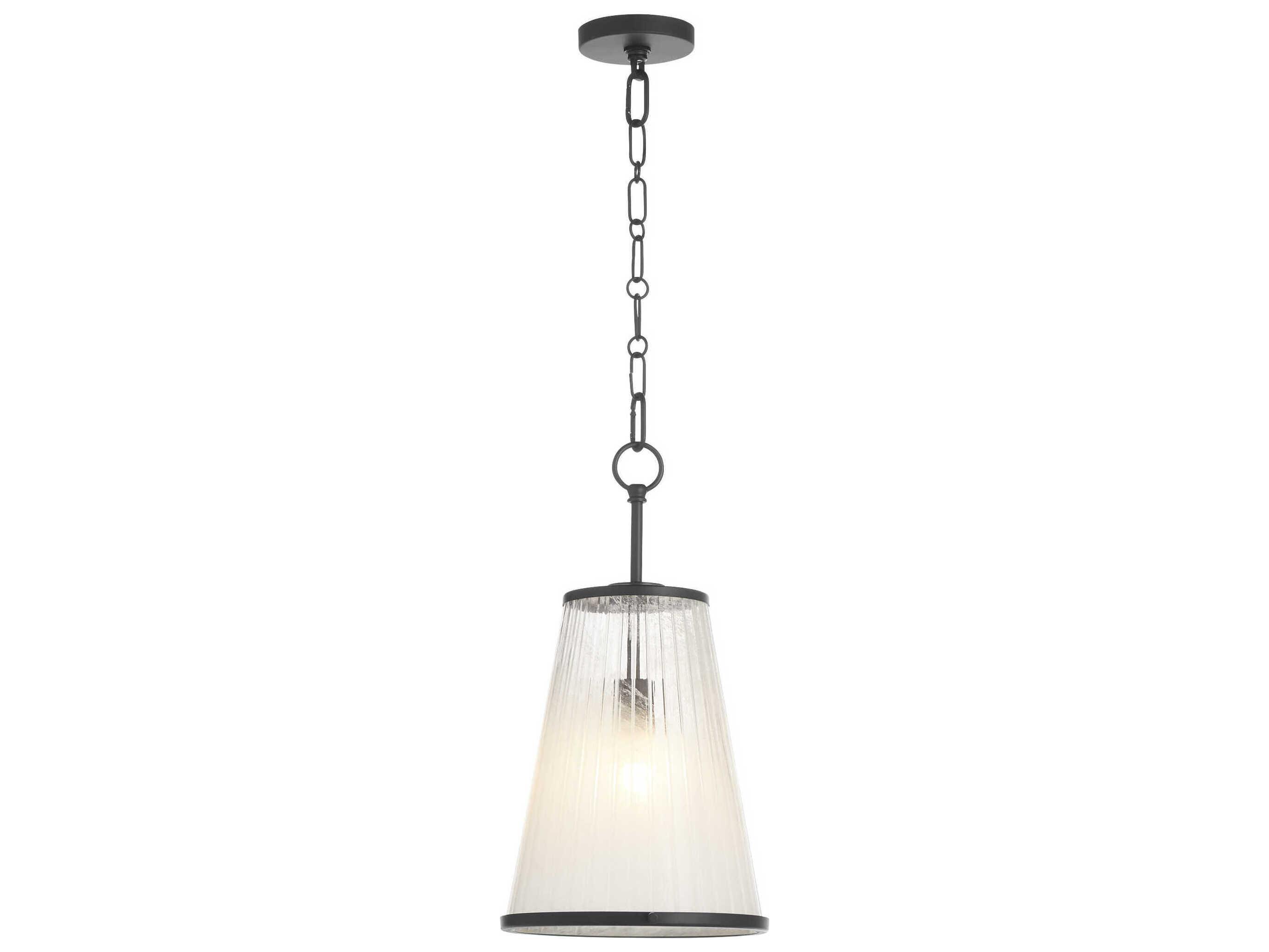 Quorum Providence 1-Light Matte Black Drum Pendant
