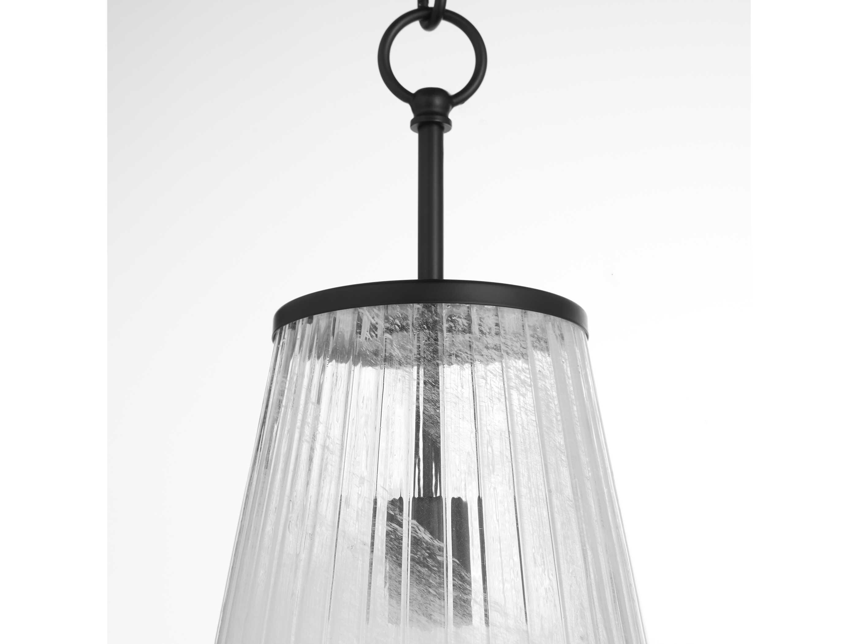 Quorum Providence 1-Light Matte Black Drum Pendant