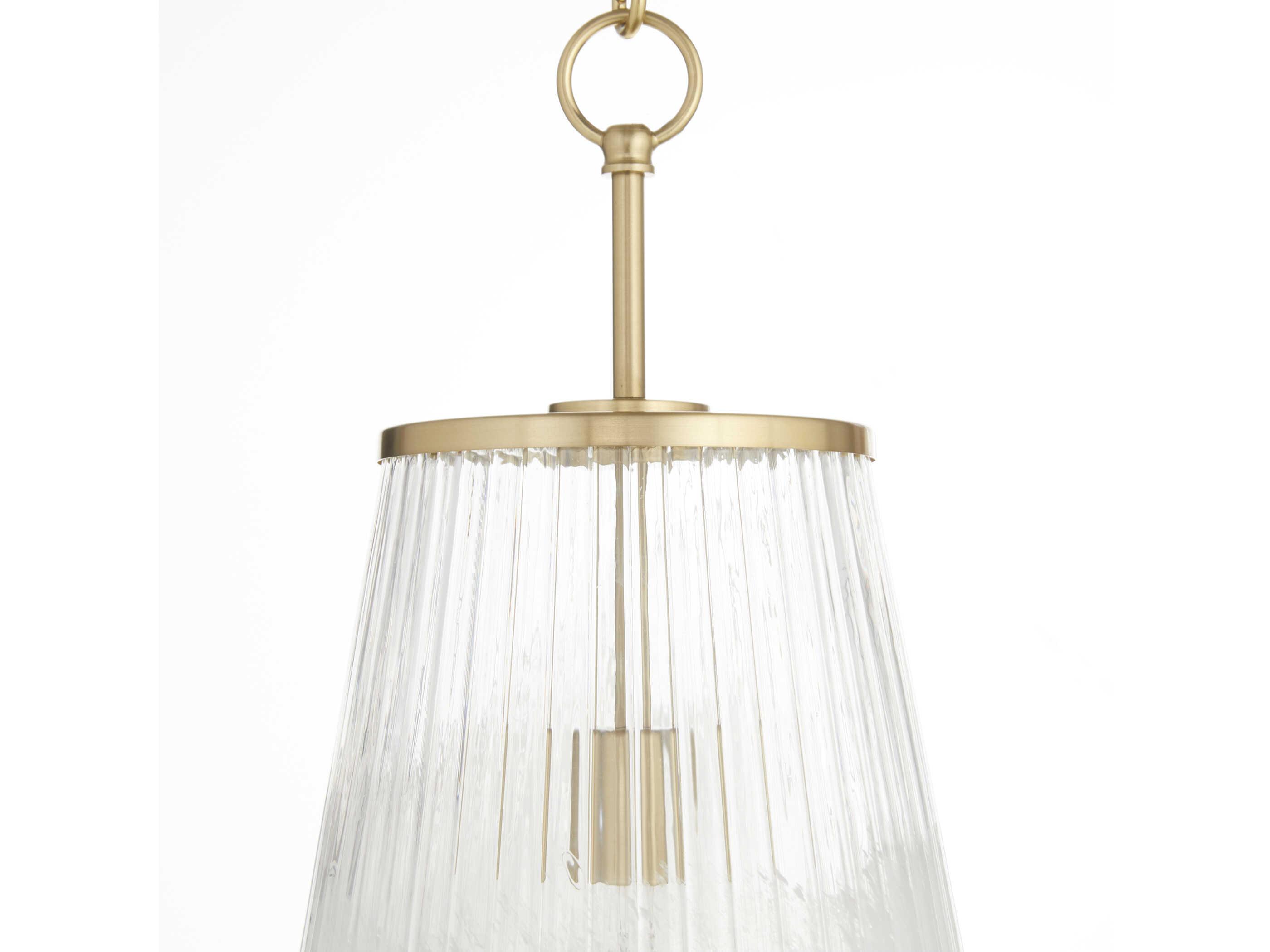 Quorum Providence 1-Light Aged Brass Drum Pendant