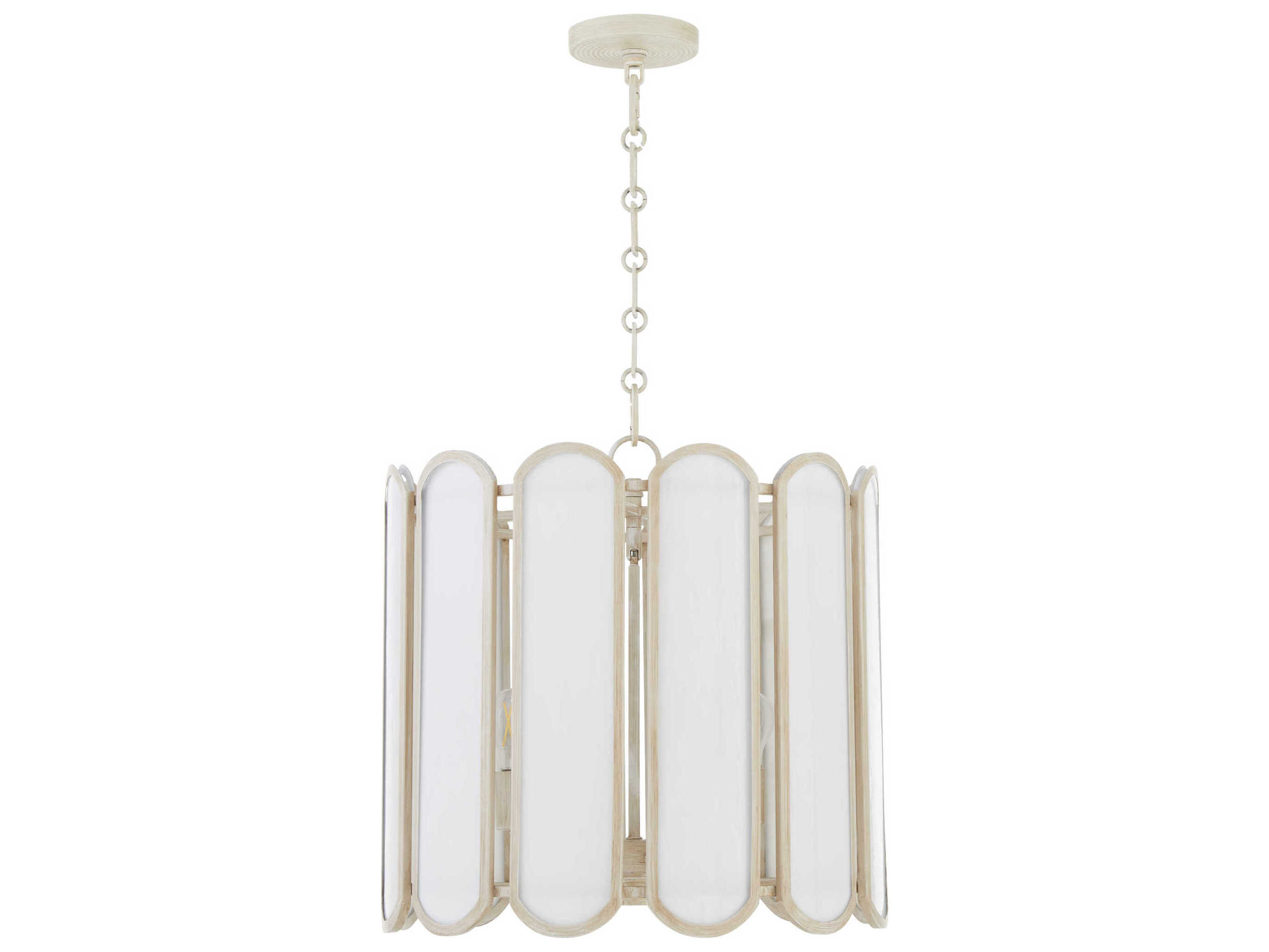 Quorum Belleview 4-Light Washed Oak Off White Pendant