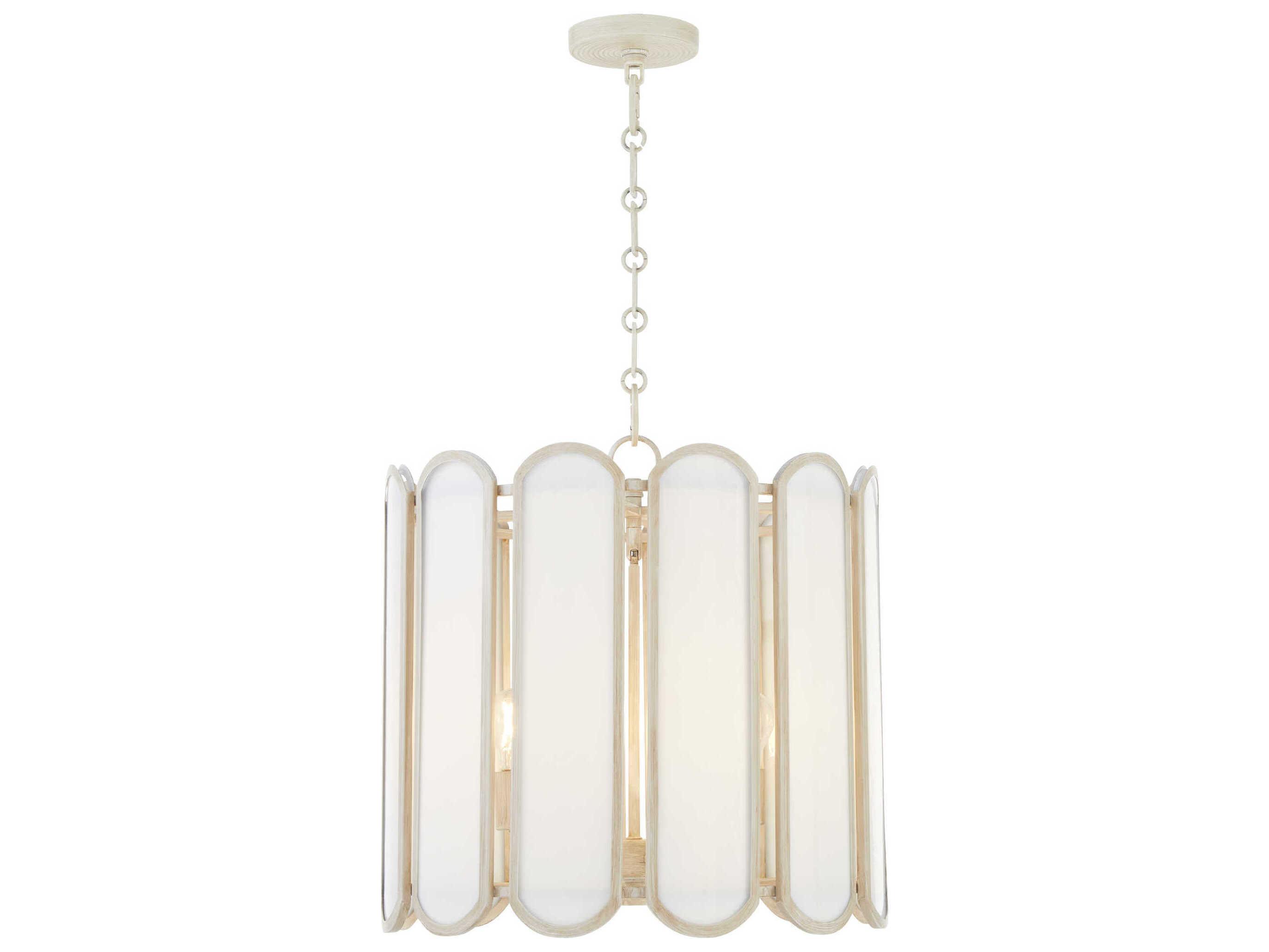 Quorum Belleview 4-Light Washed Oak Off White Pendant