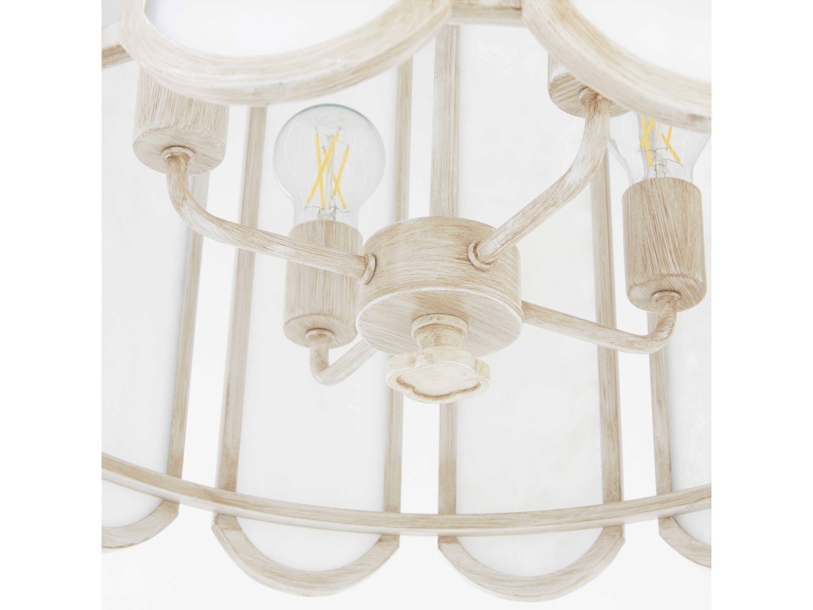 Quorum Belleview 4-Light Washed Oak Off White Pendant