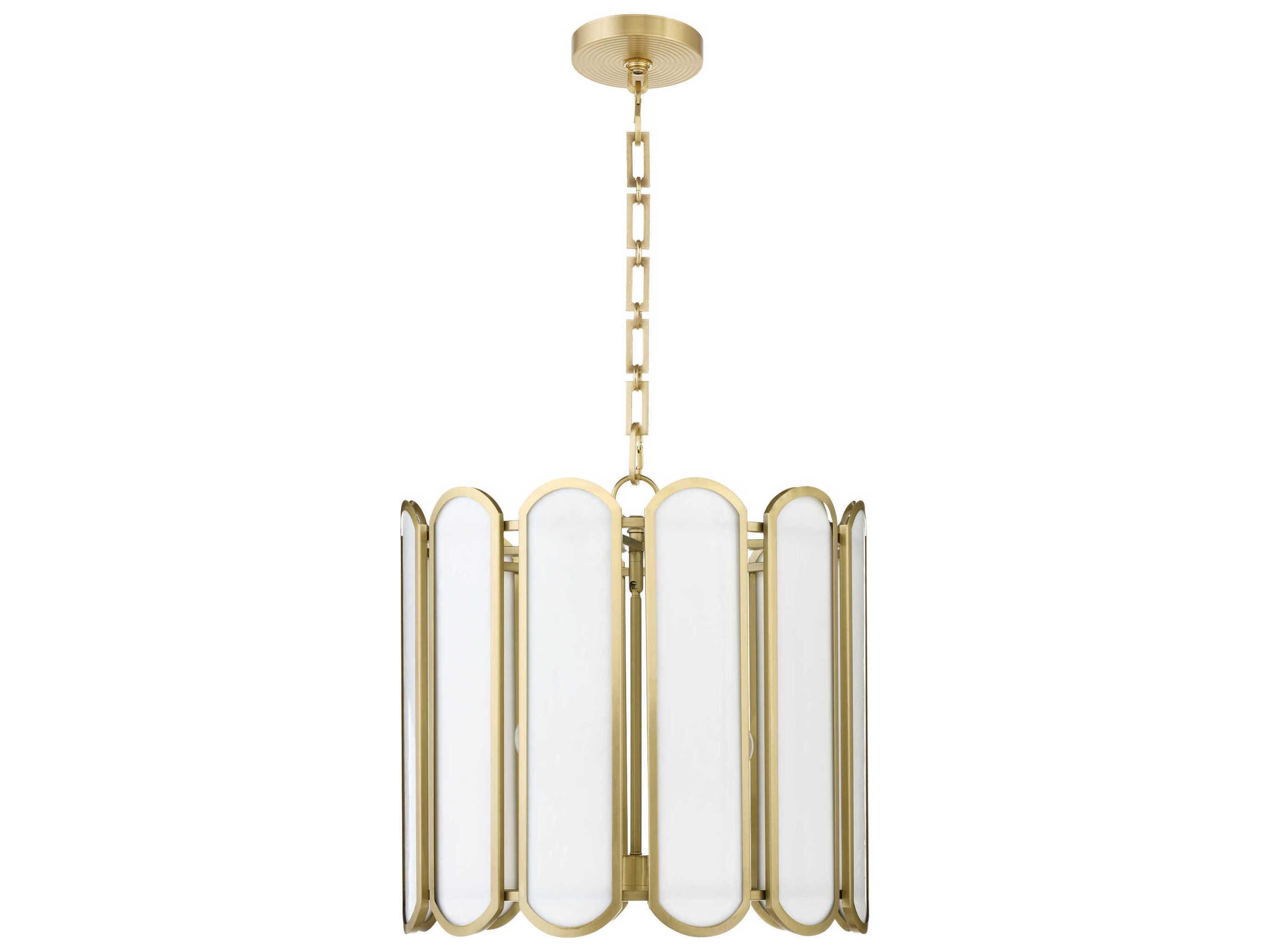 Quorum Belleview 4-Light Aged Brass Pendant