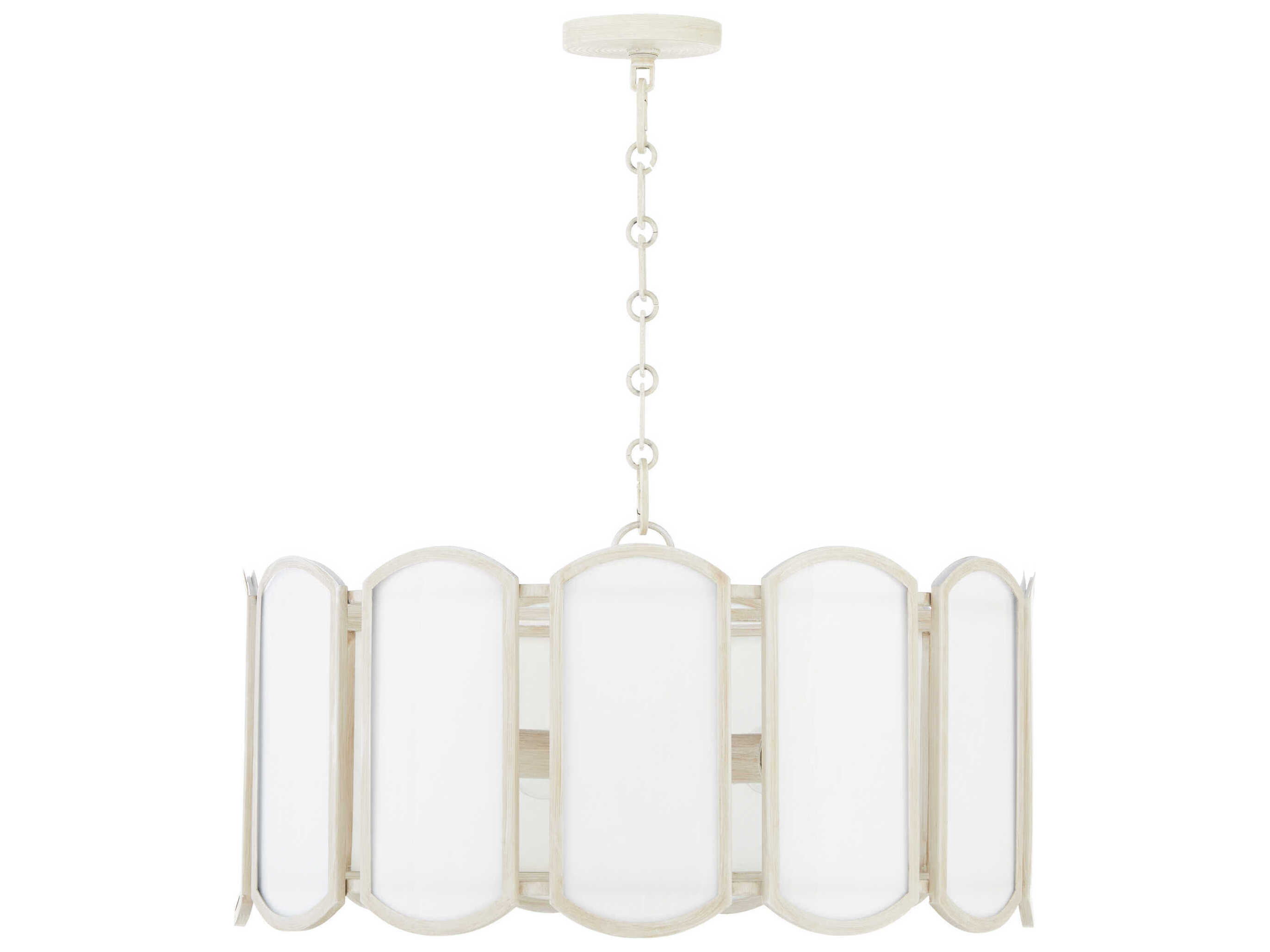 Quorum Belleview 5-Light Washed Oak Off White Pendant