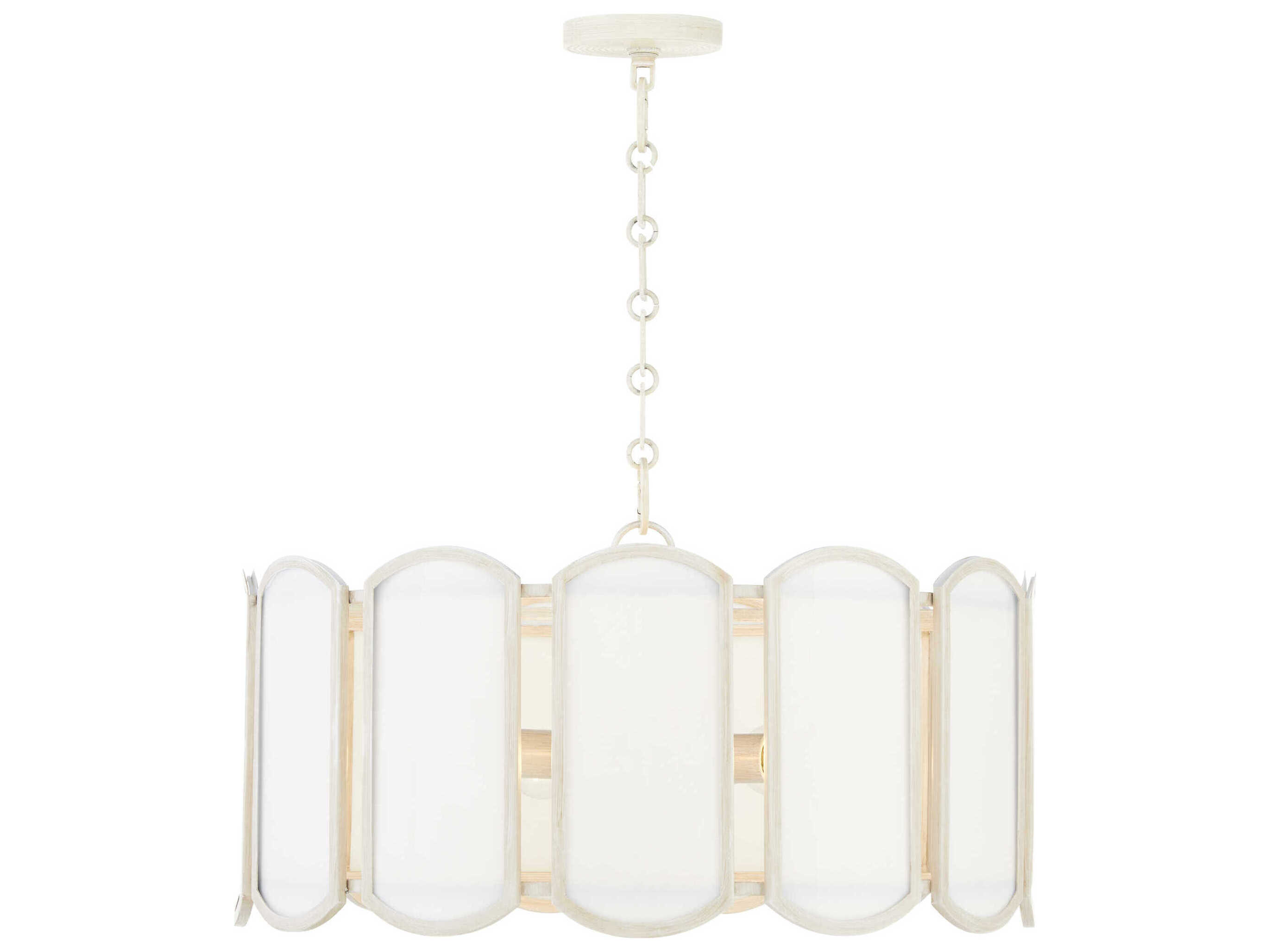 Quorum Belleview 5-Light Washed Oak Off White Pendant