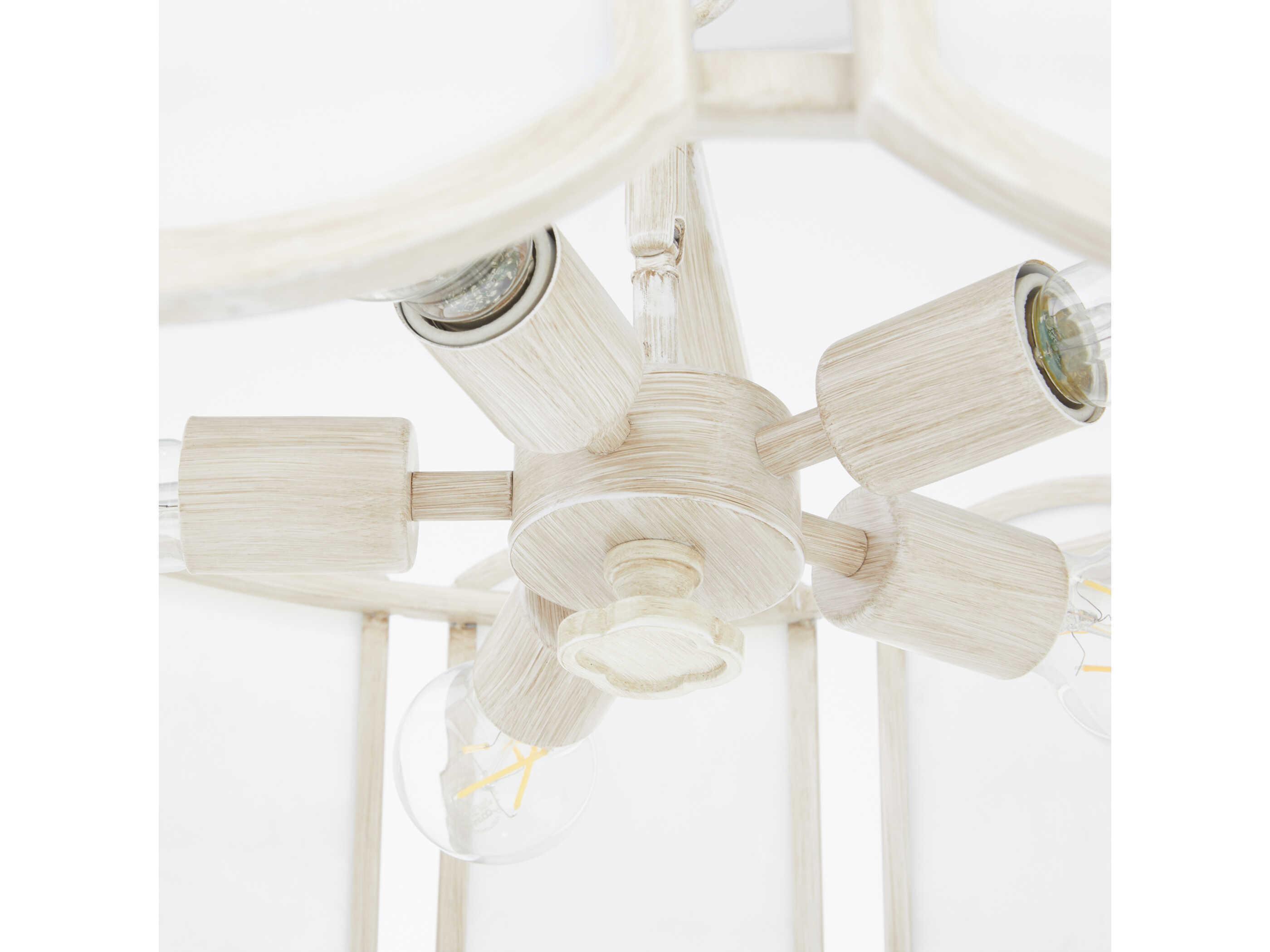 Quorum Belleview 5-Light Washed Oak Off White Pendant