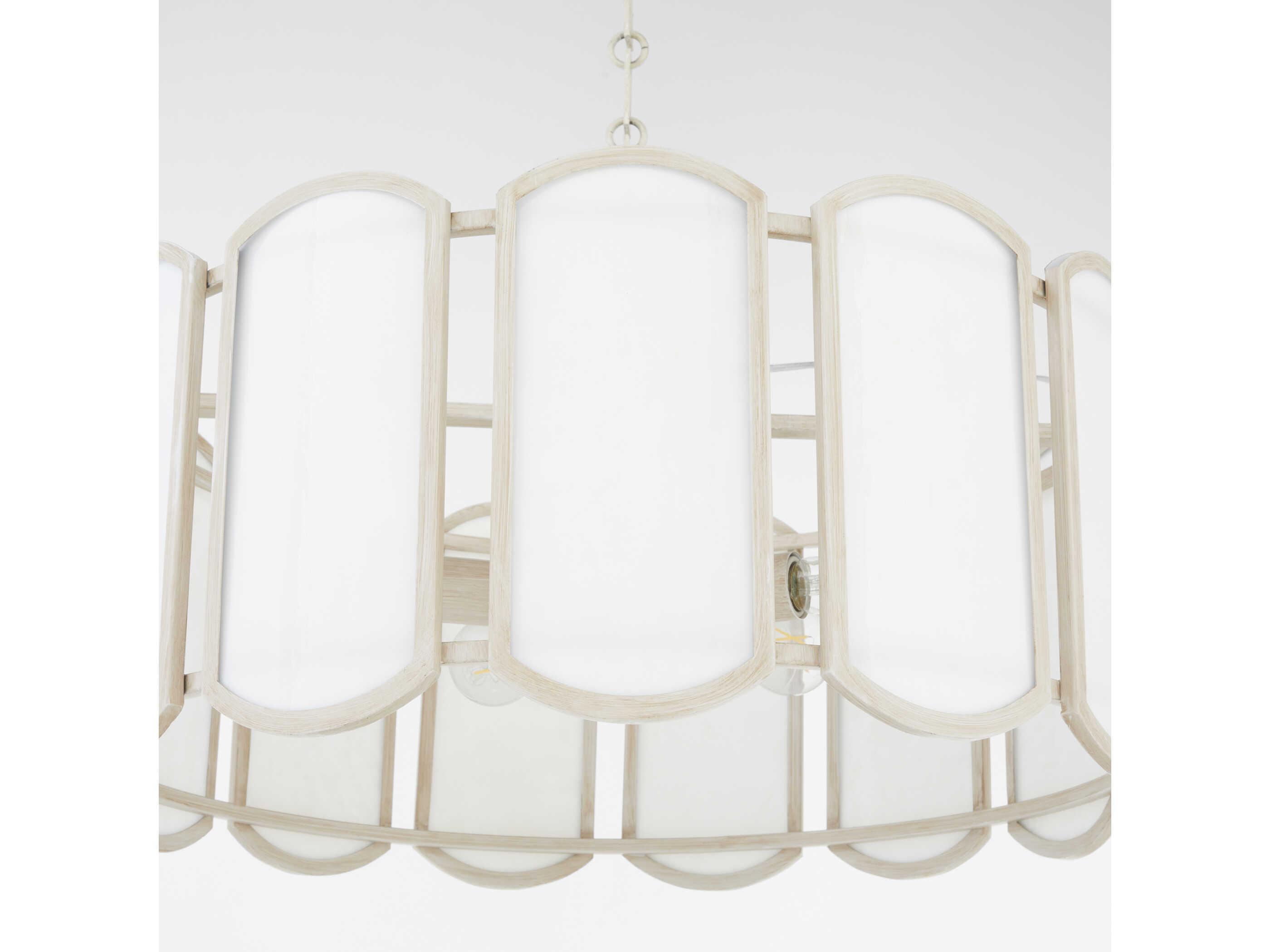 Quorum Belleview 5-Light Washed Oak Off White Pendant