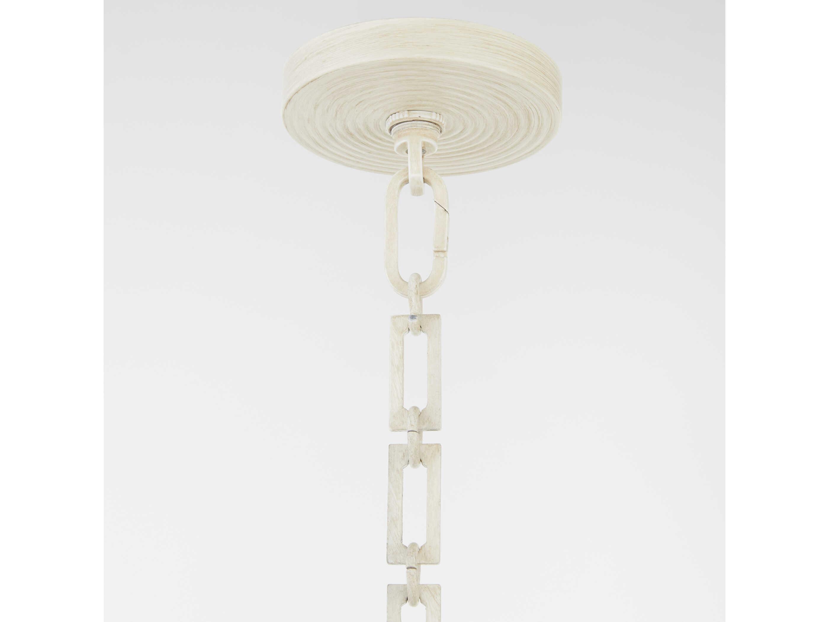 Quorum Belleview 5-Light Washed Oak Off White Pendant