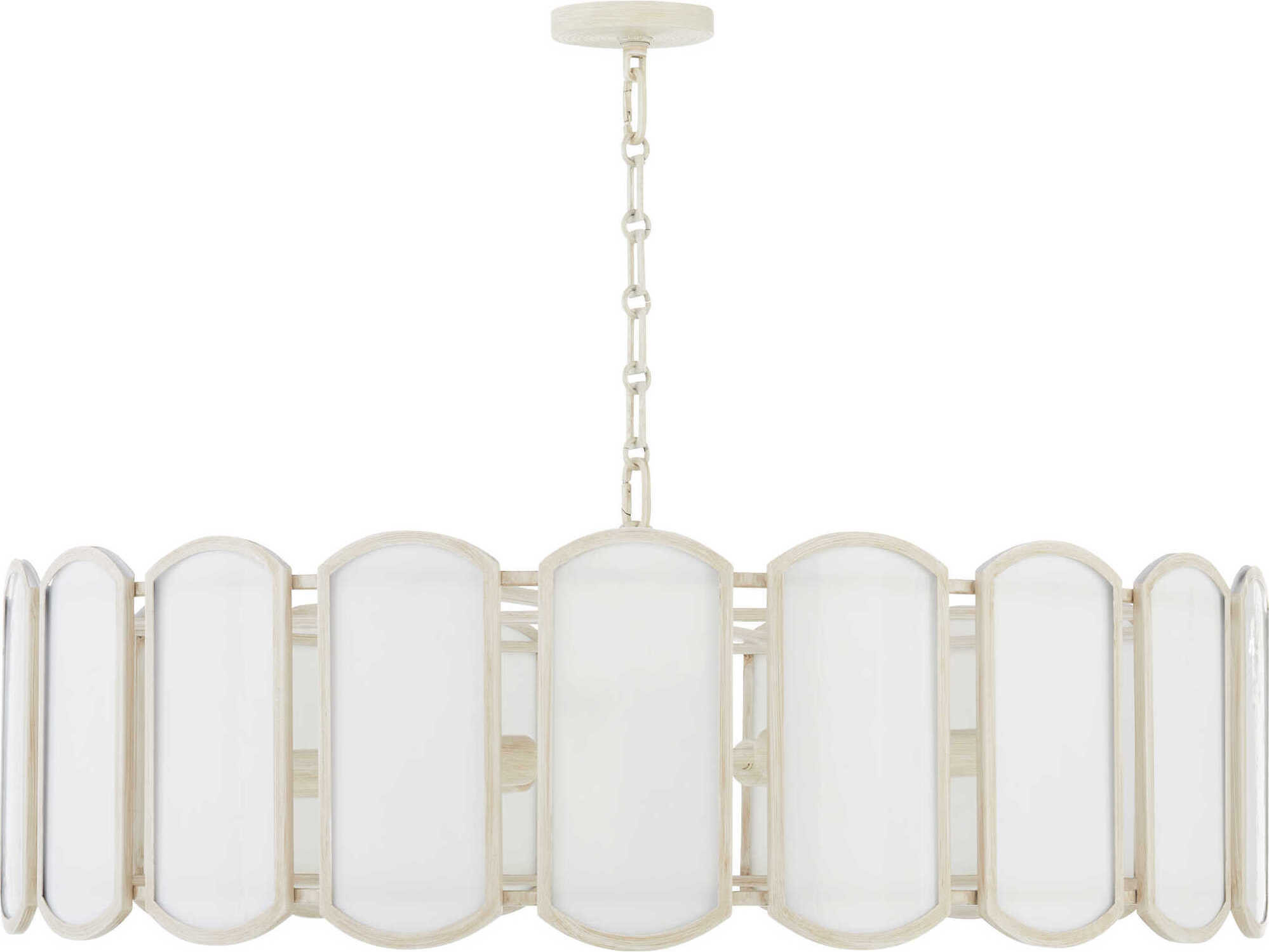 Quorum Belleview 8-Light Washed Oak Off White Pendant