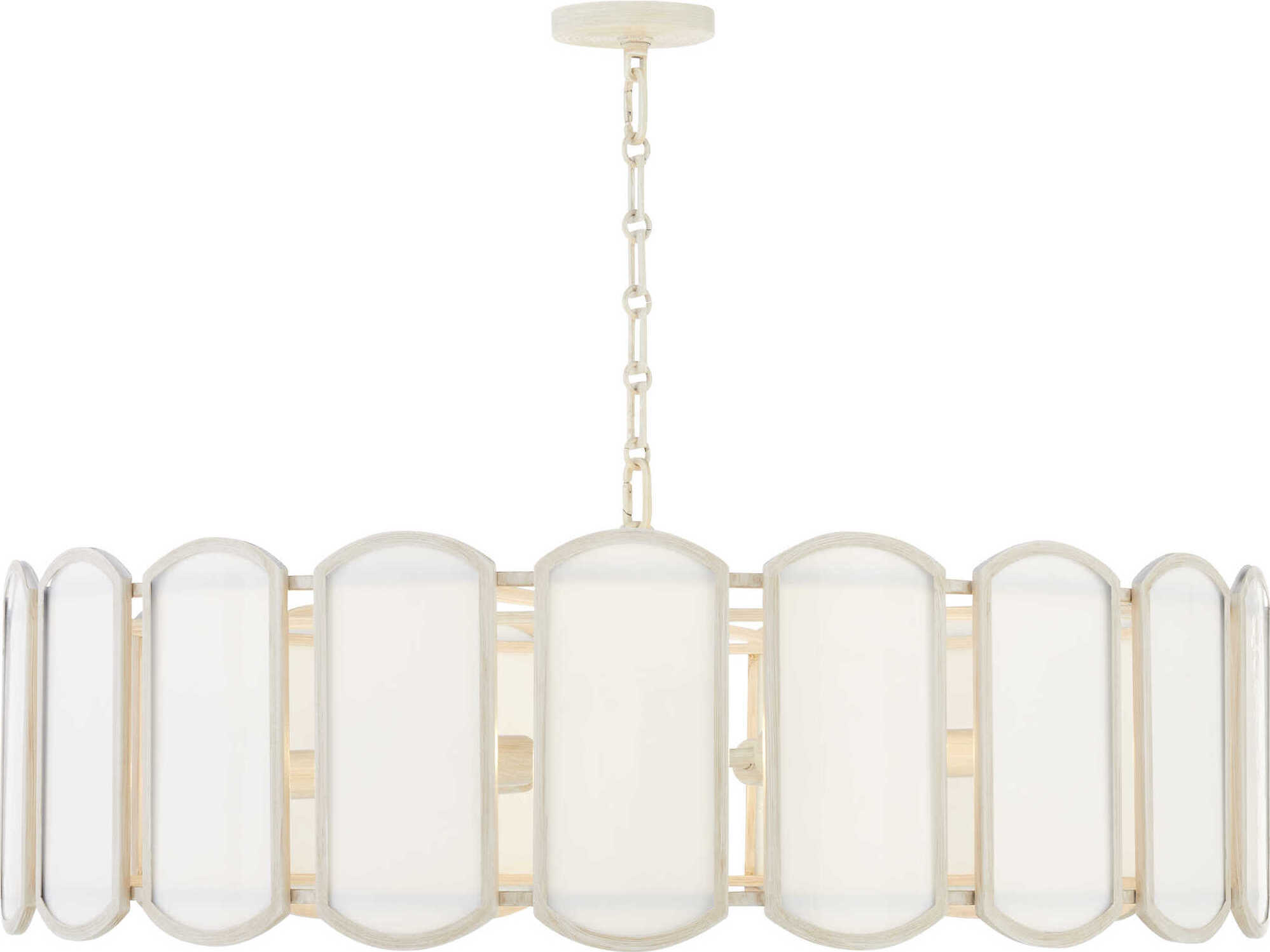 Quorum Belleview 8-Light Washed Oak Off White Pendant