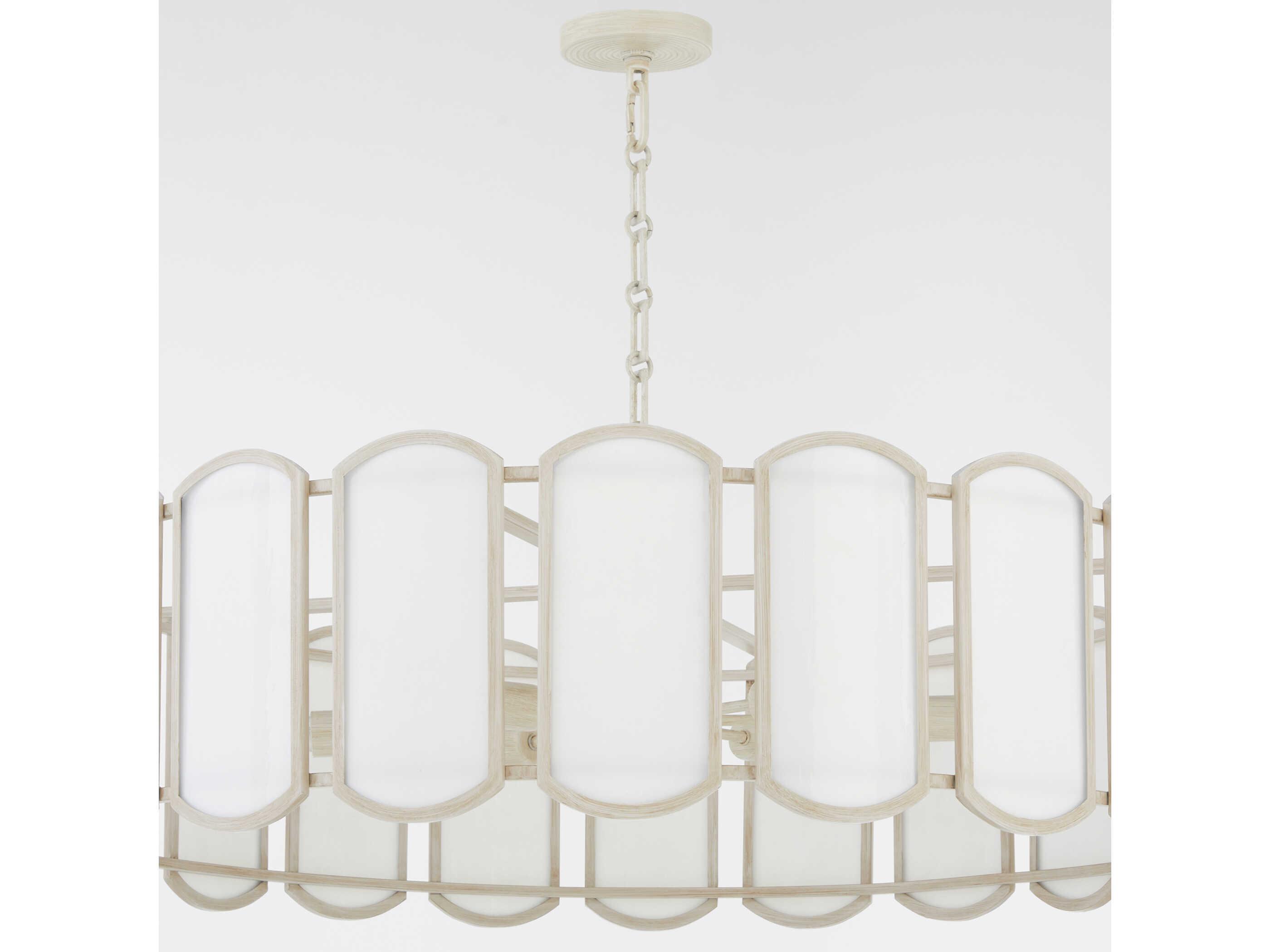 Quorum Belleview 8-Light Washed Oak Off White Pendant