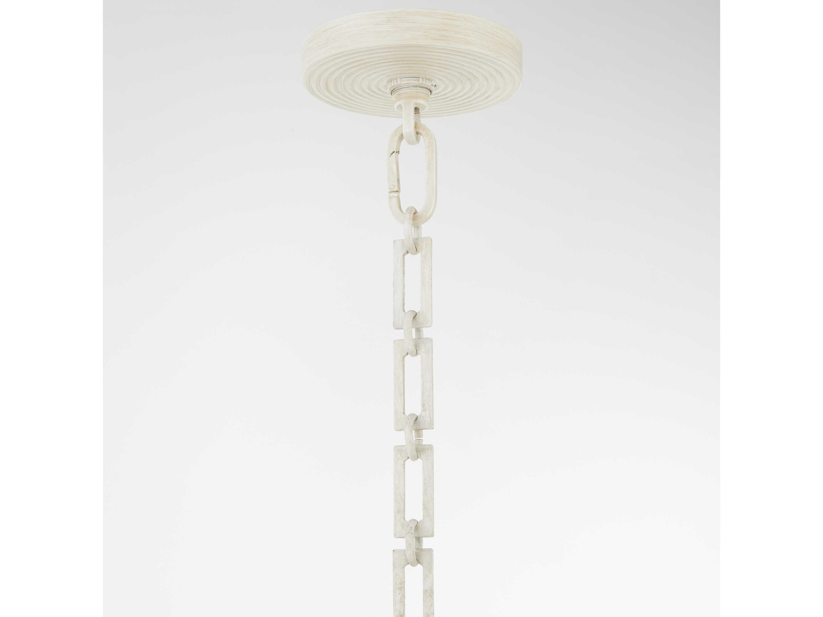 Quorum Belleview 8-Light Washed Oak Off White Pendant