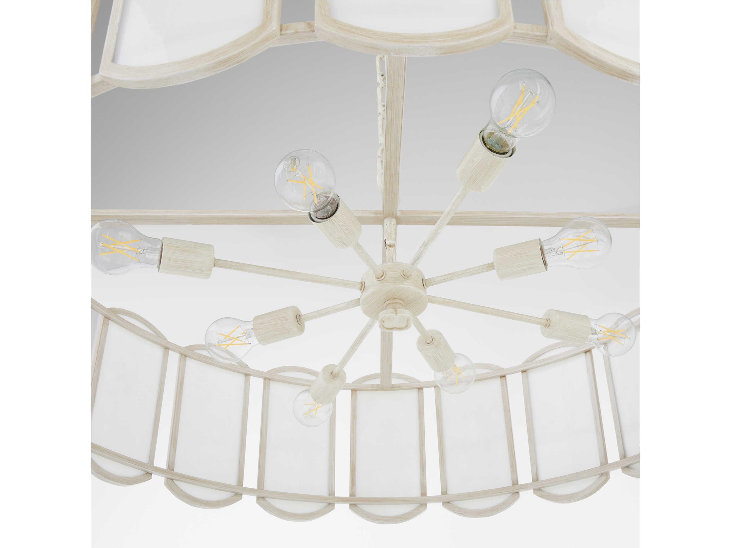 Quorum Belleview 8-Light Washed Oak Off White Pendant