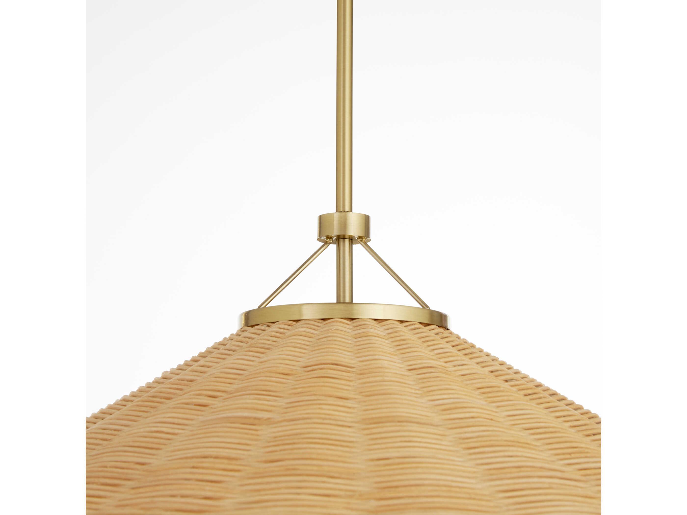 Quorum Cona 3-Light Aged Brass Pendant