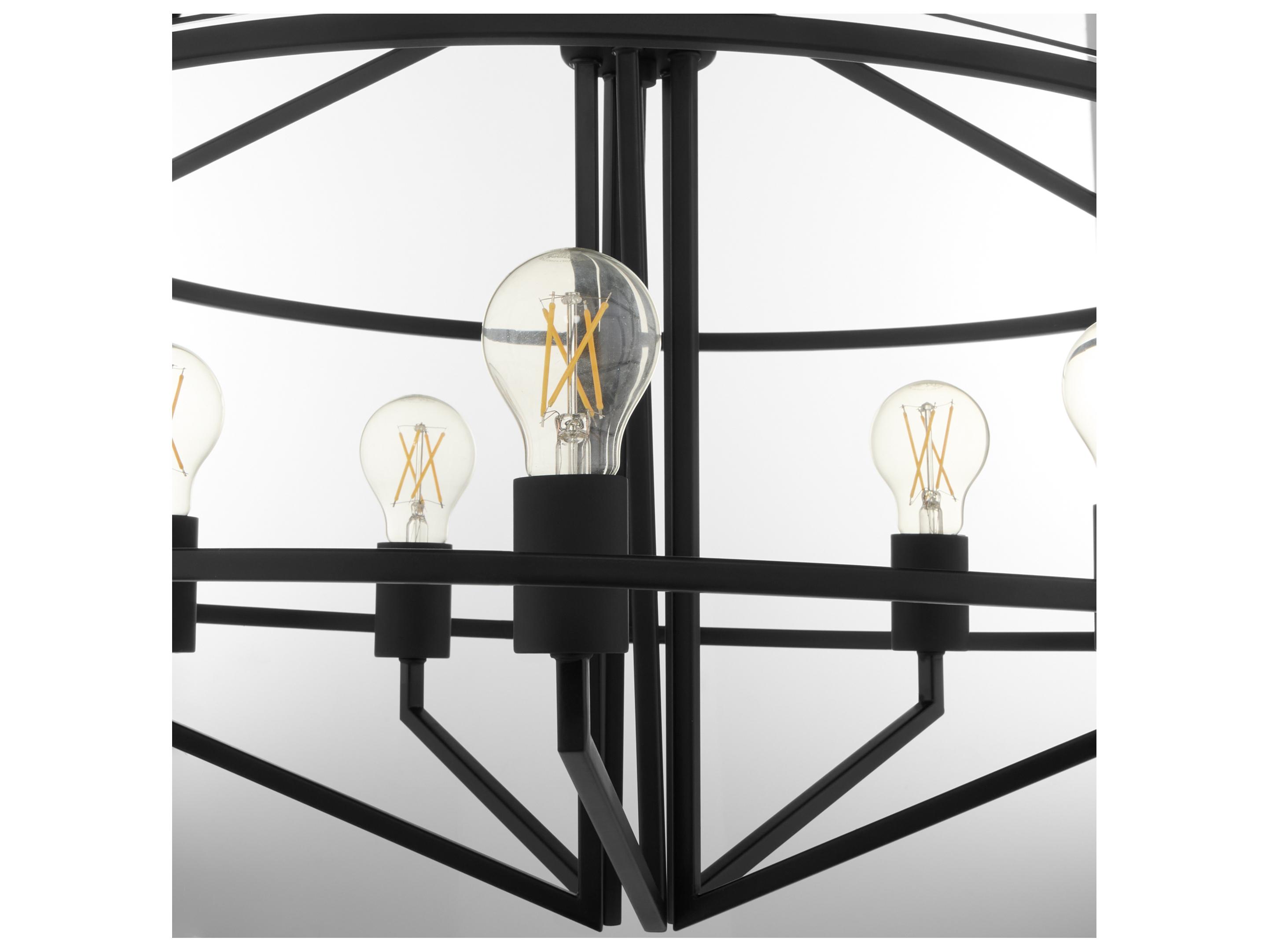 Quorum Tobin 5-Light Matte Black Geometric Pendant