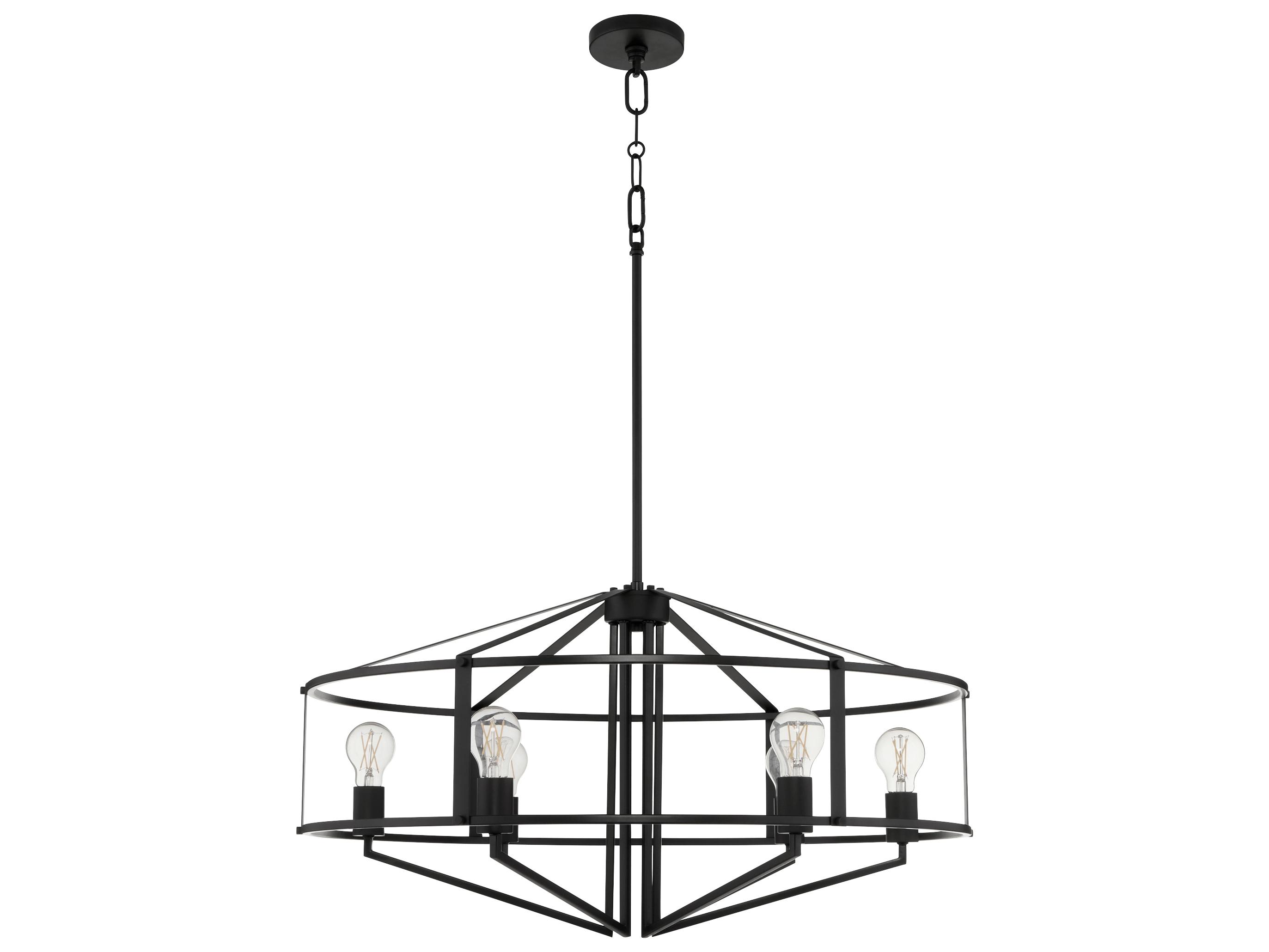 Quorum Tobin 6-Light Matte Black Geometric Pendant