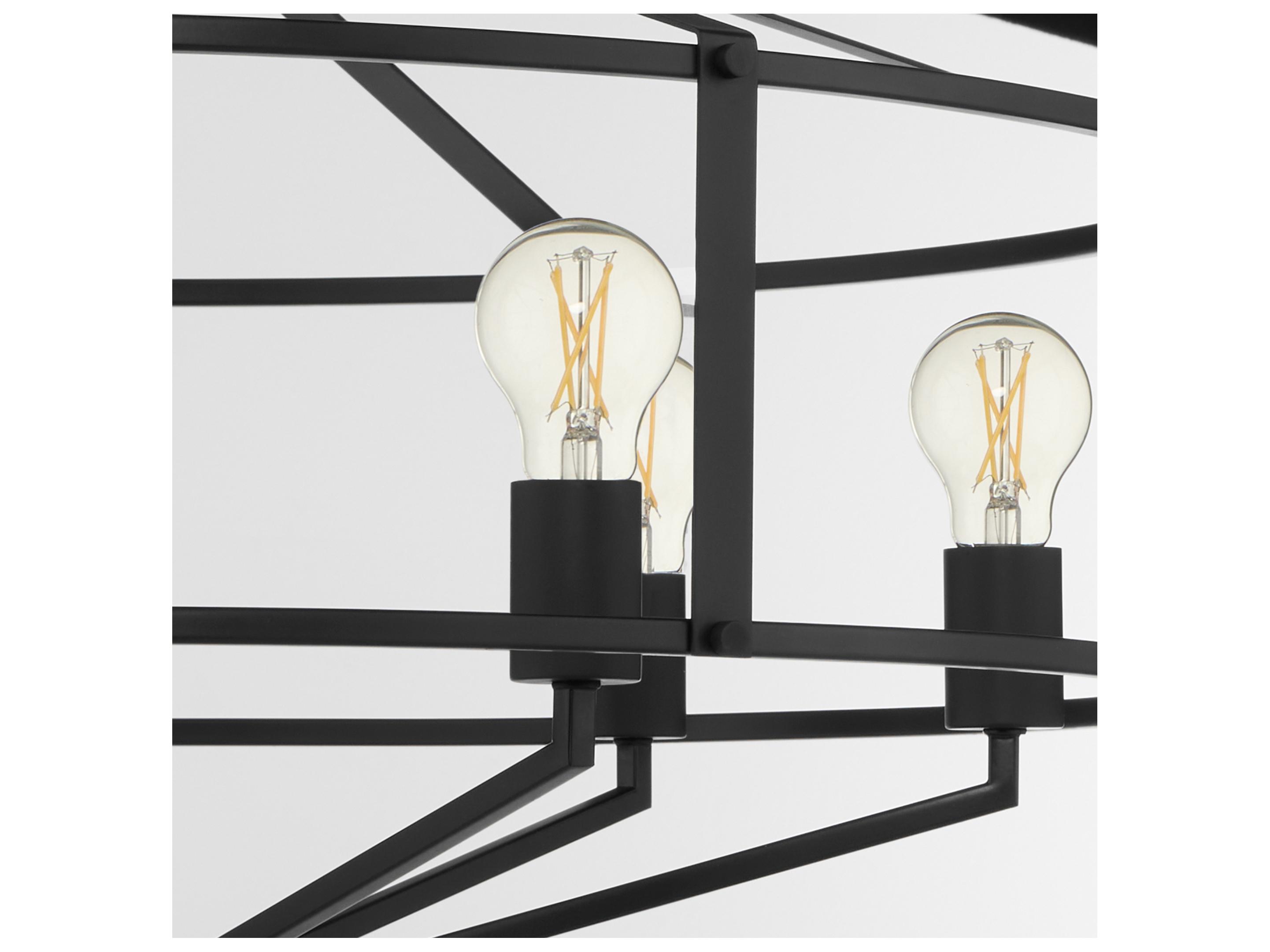 Quorum Tobin 6-Light Matte Black Geometric Pendant