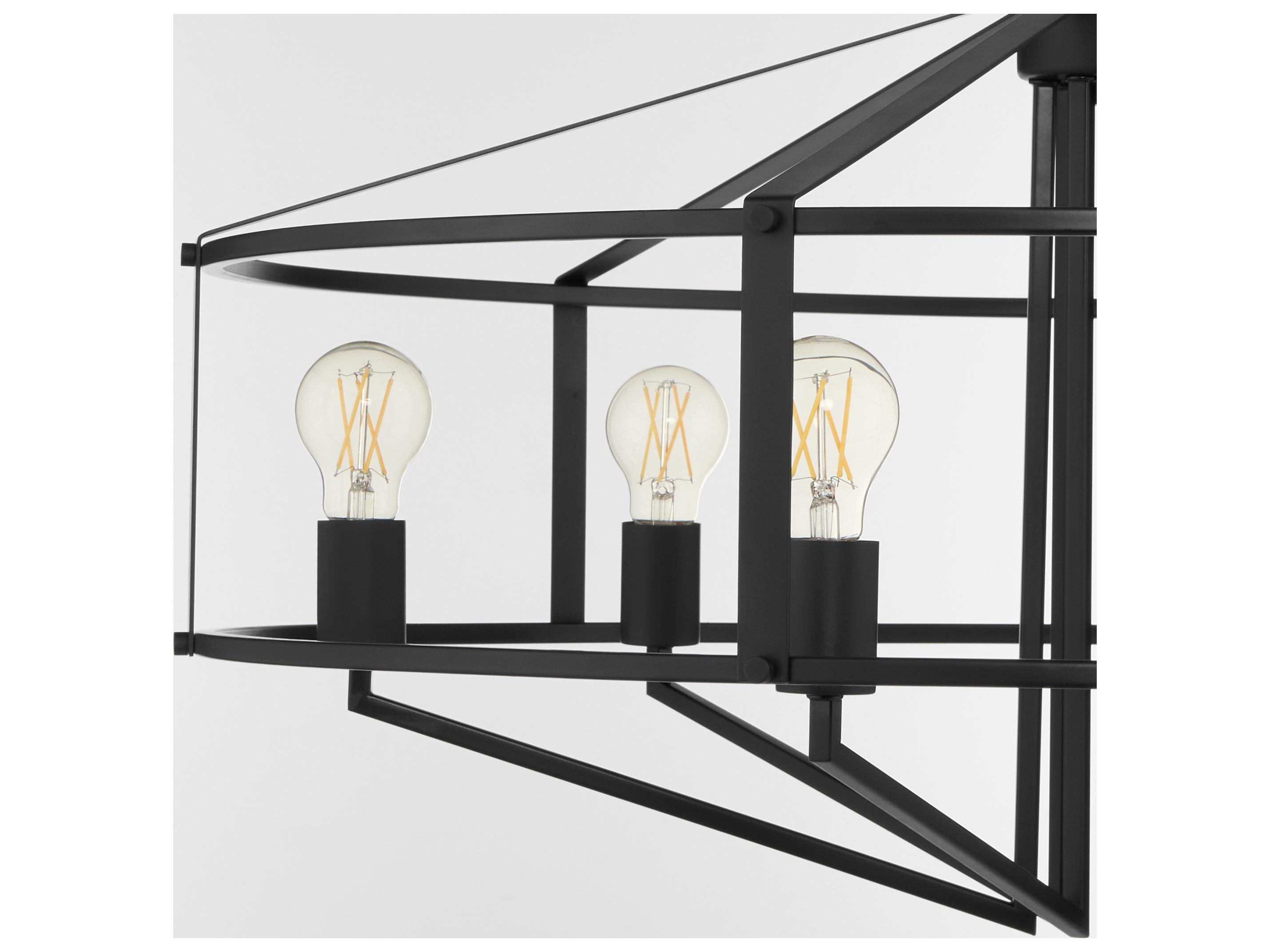 Quorum Tobin 6-Light Matte Black Geometric Pendant
