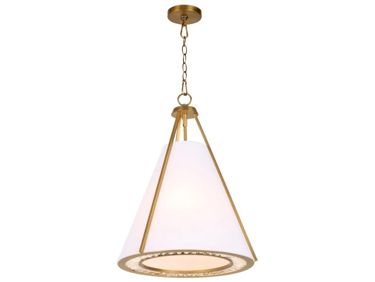 Quorum Gorham 3-Light Brushed Brass Pendant