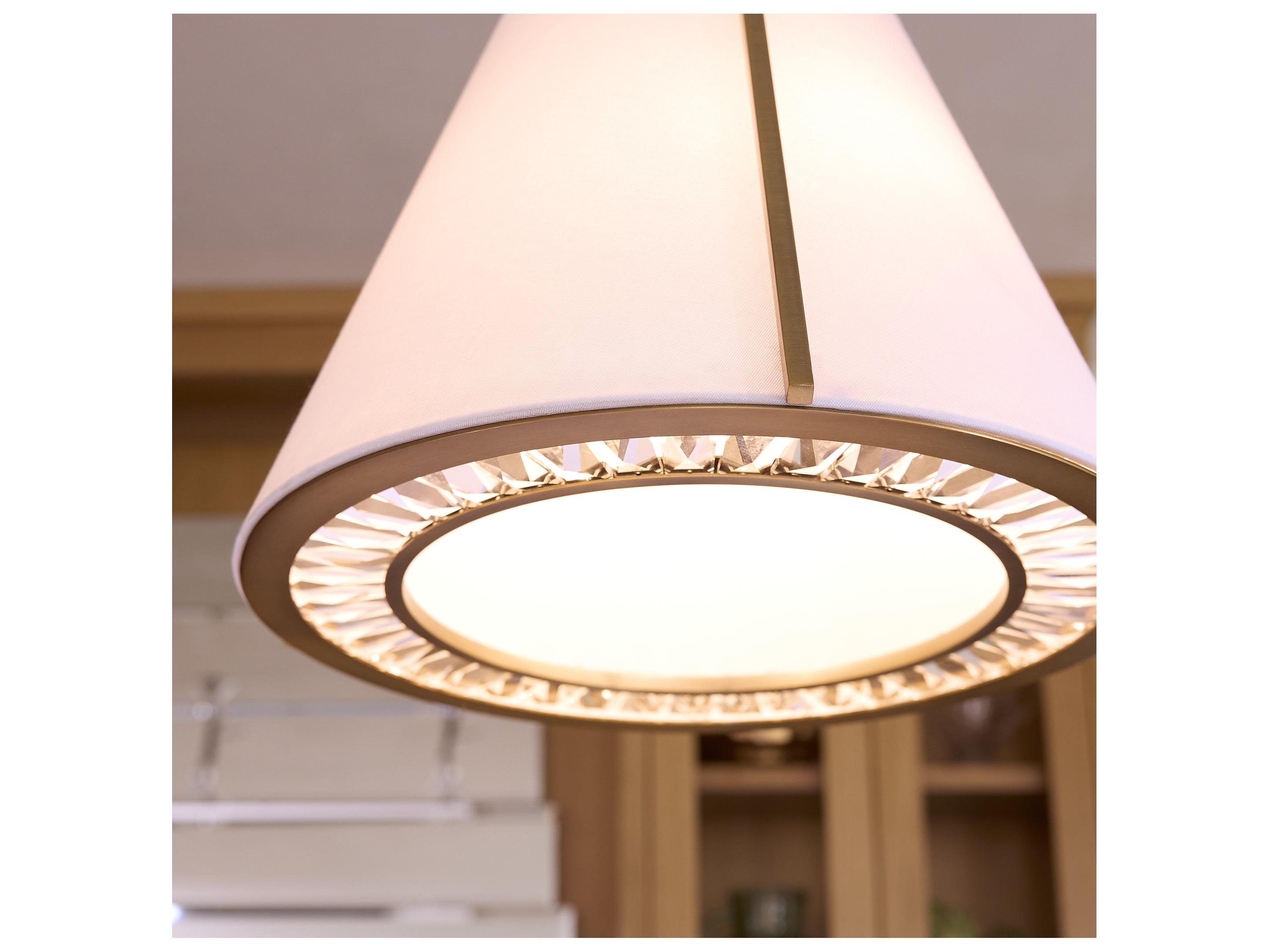 Quorum Gorham 3-Light Brushed Brass Pendant