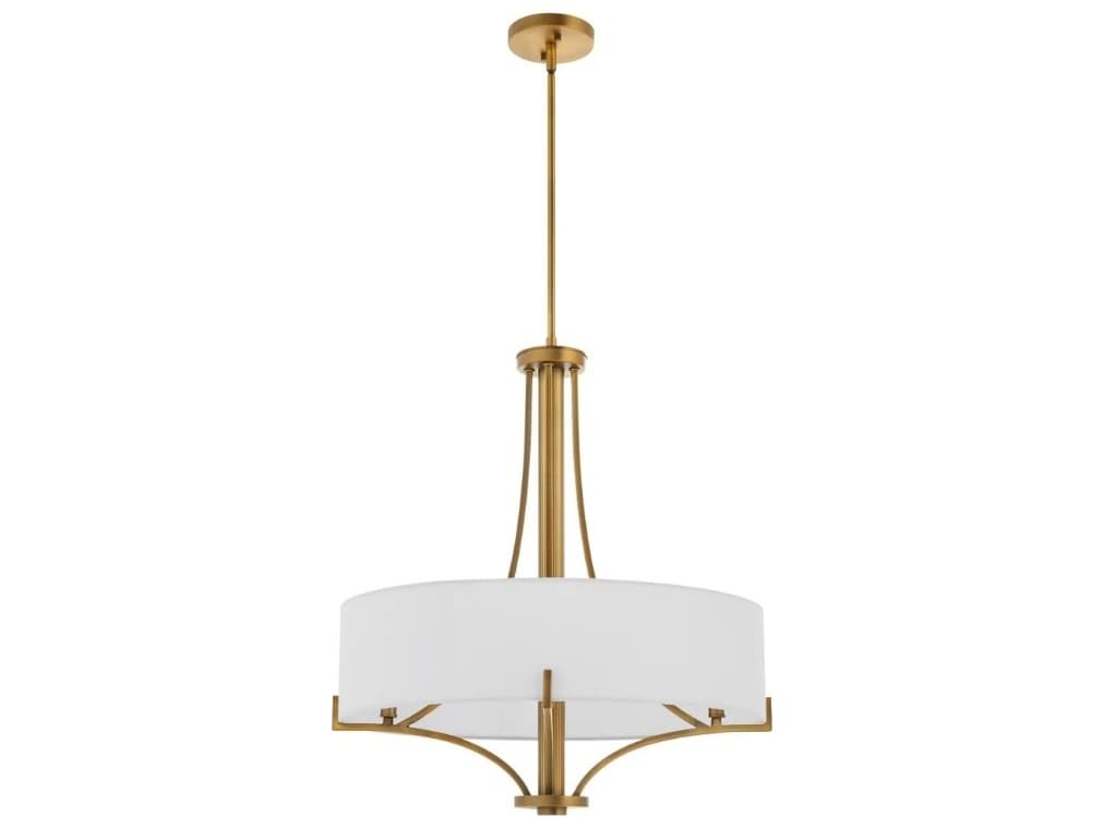 Quorum Imperial 4-Light Brushed Brass Drum Pendant