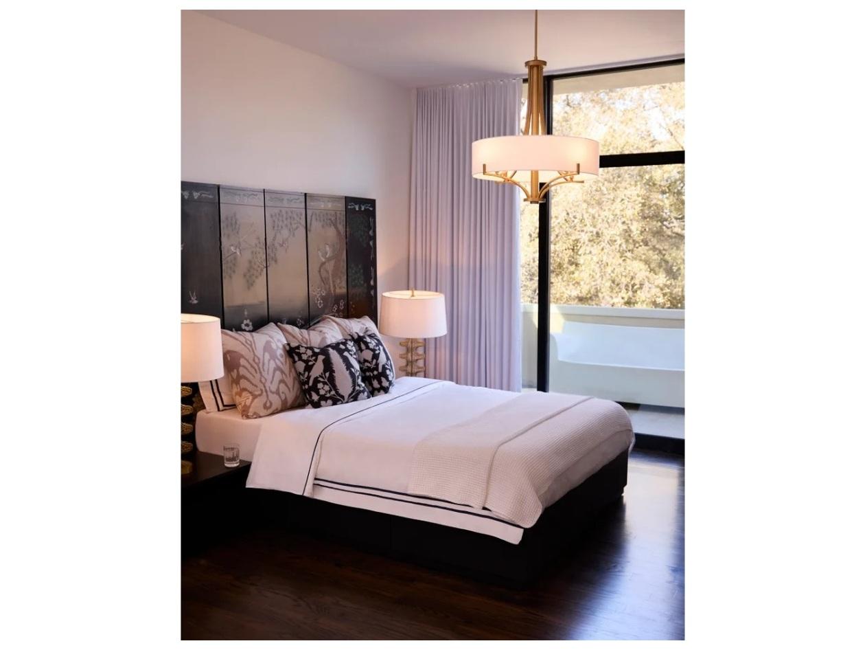 Quorum Imperial 4-Light Brushed Brass Drum Pendant