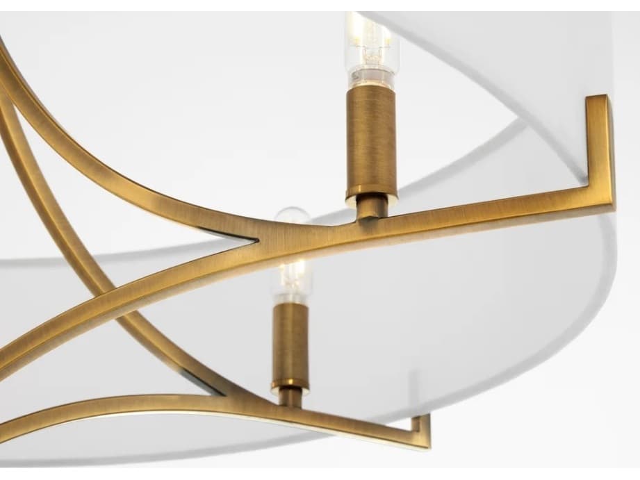 Quorum Imperial 6-Light Brushed Brass Drum Pendant