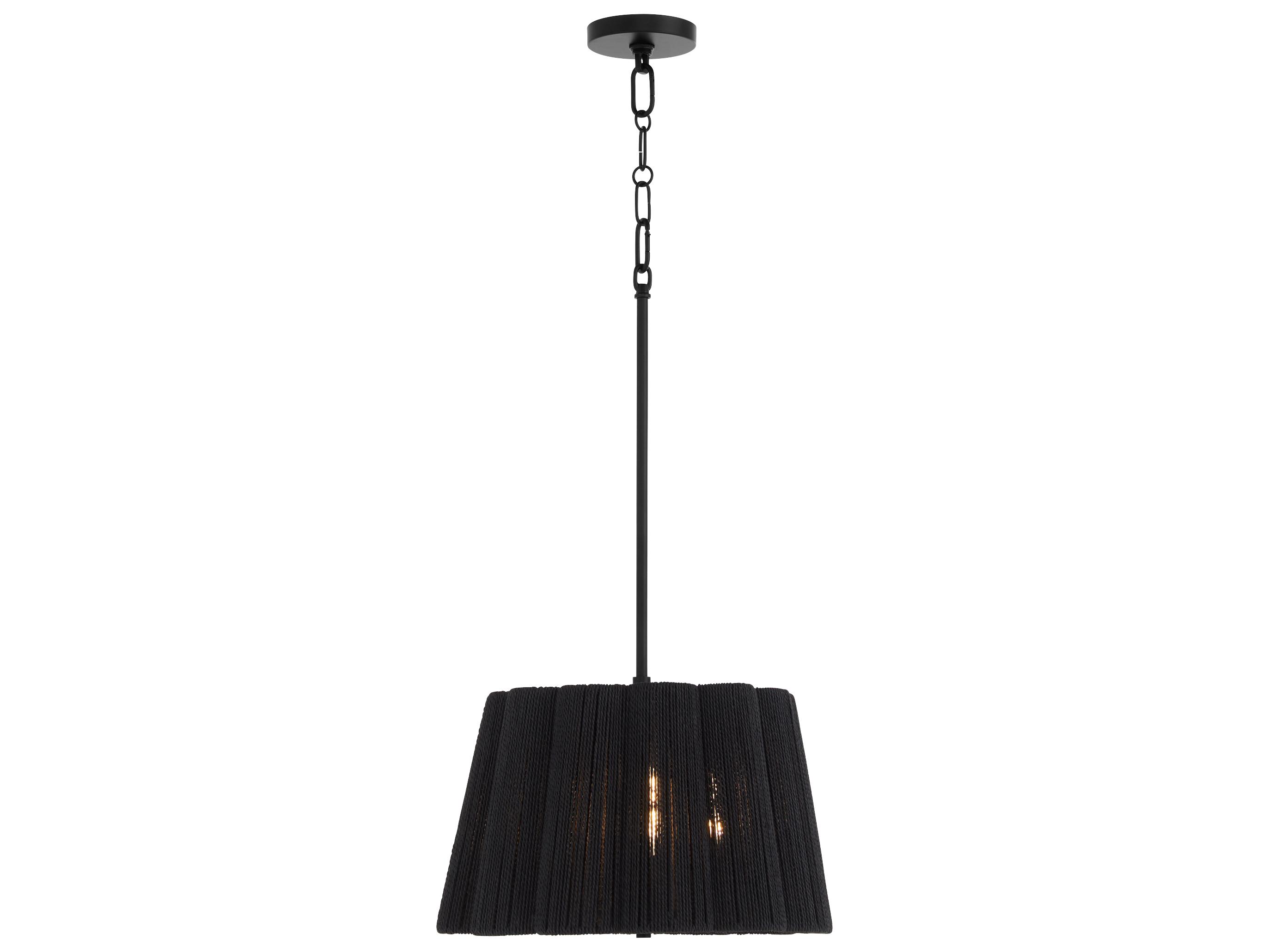 Quorum Anton 3-Light Matte Black Drum Pendant