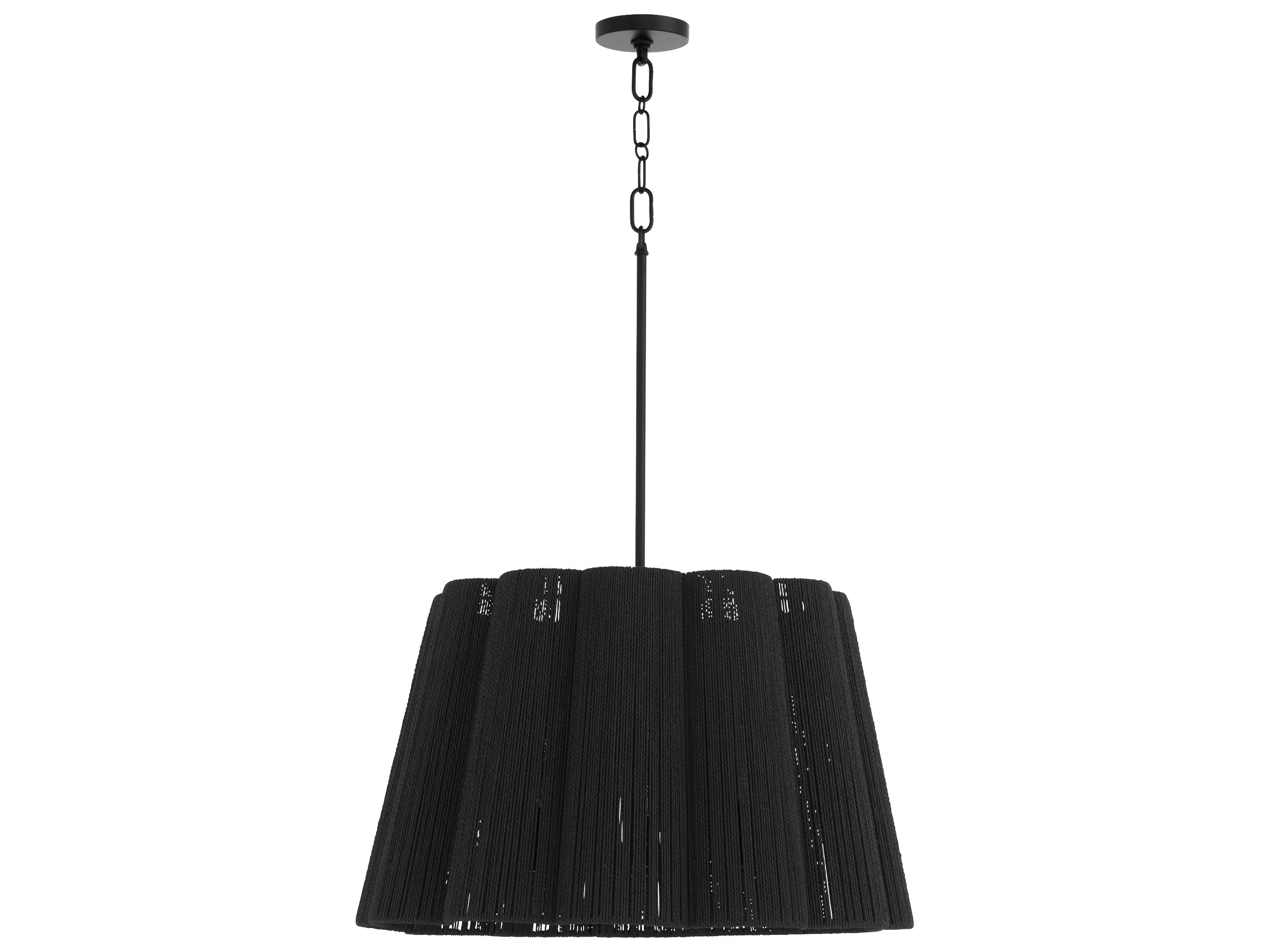 Quorum Anton 6-Light Matte Black Drum Pendant