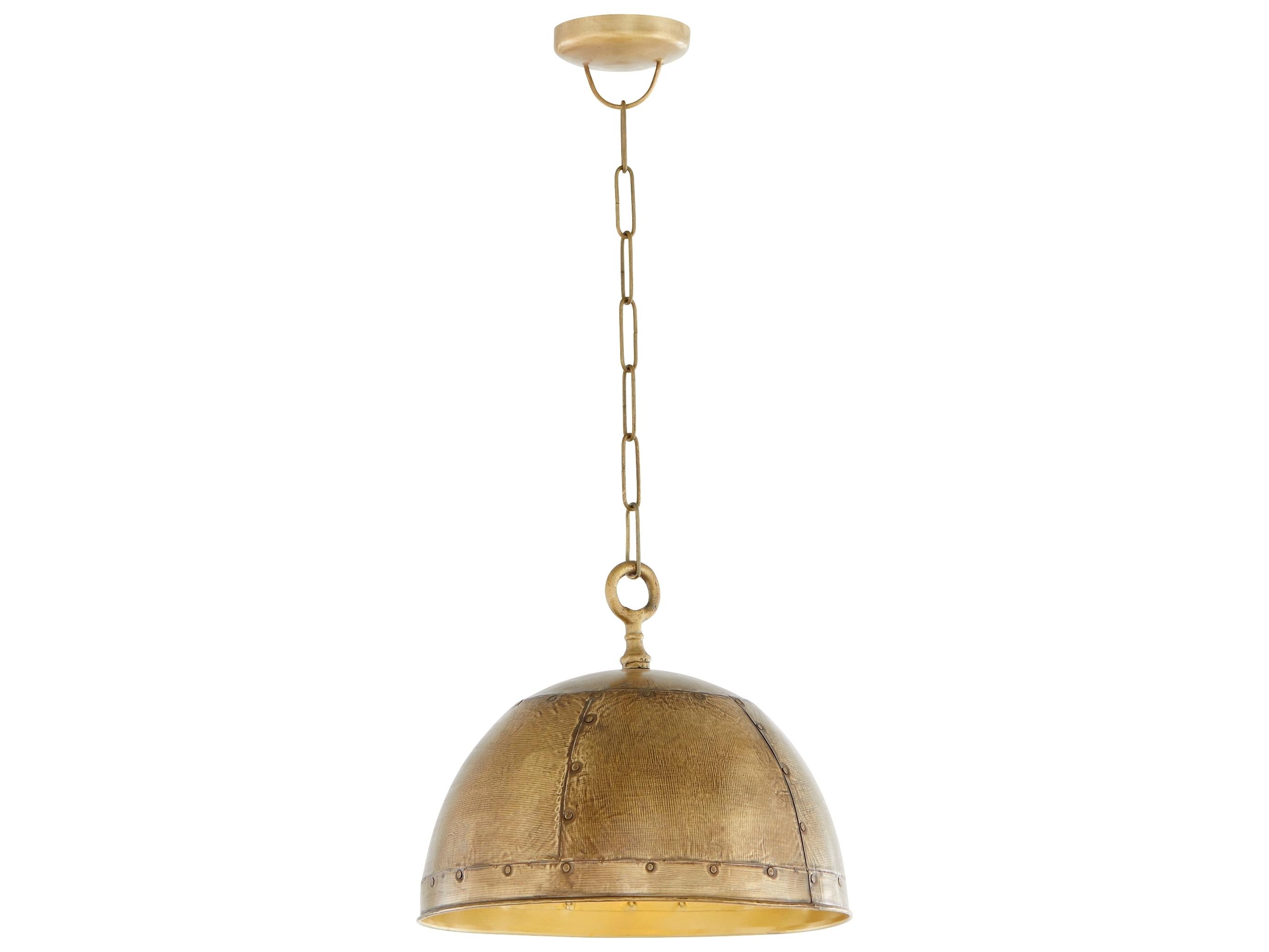 Quorum Artisan 1-Light Brass Pendant