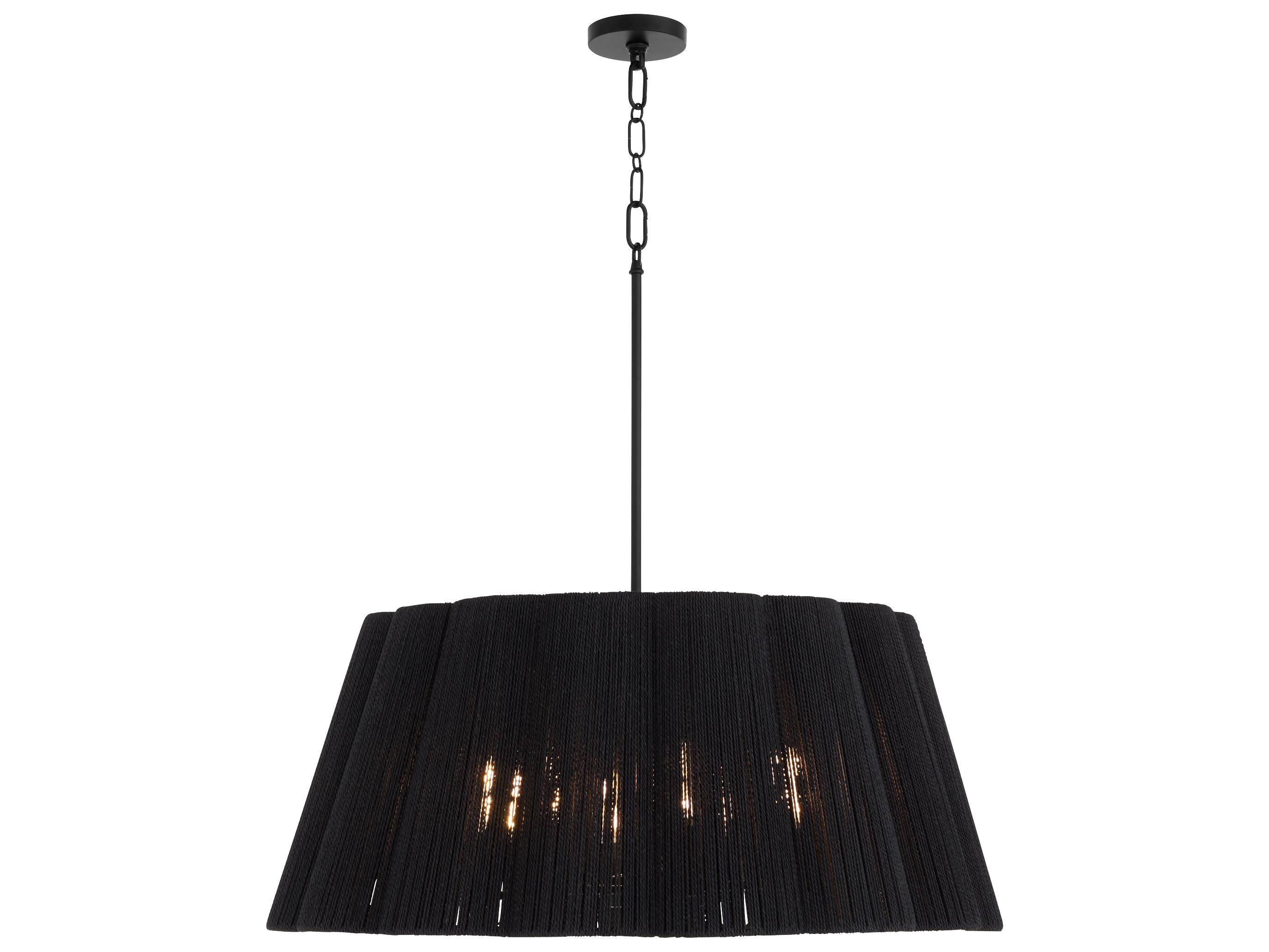 Quorum Anton 8-Light Matte Black Drum Pendant
