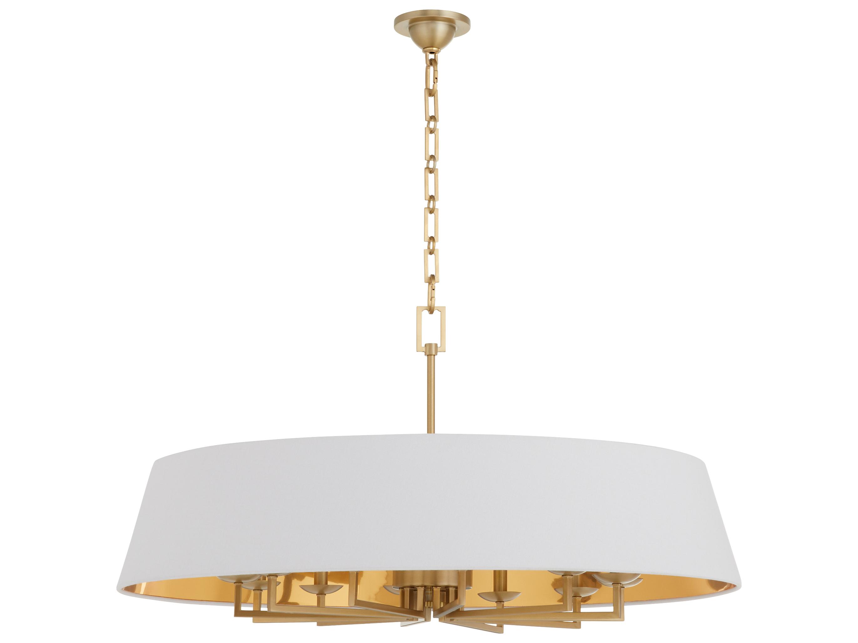 Quorum Karnes 12-Light Aged Brass Drum Pendant