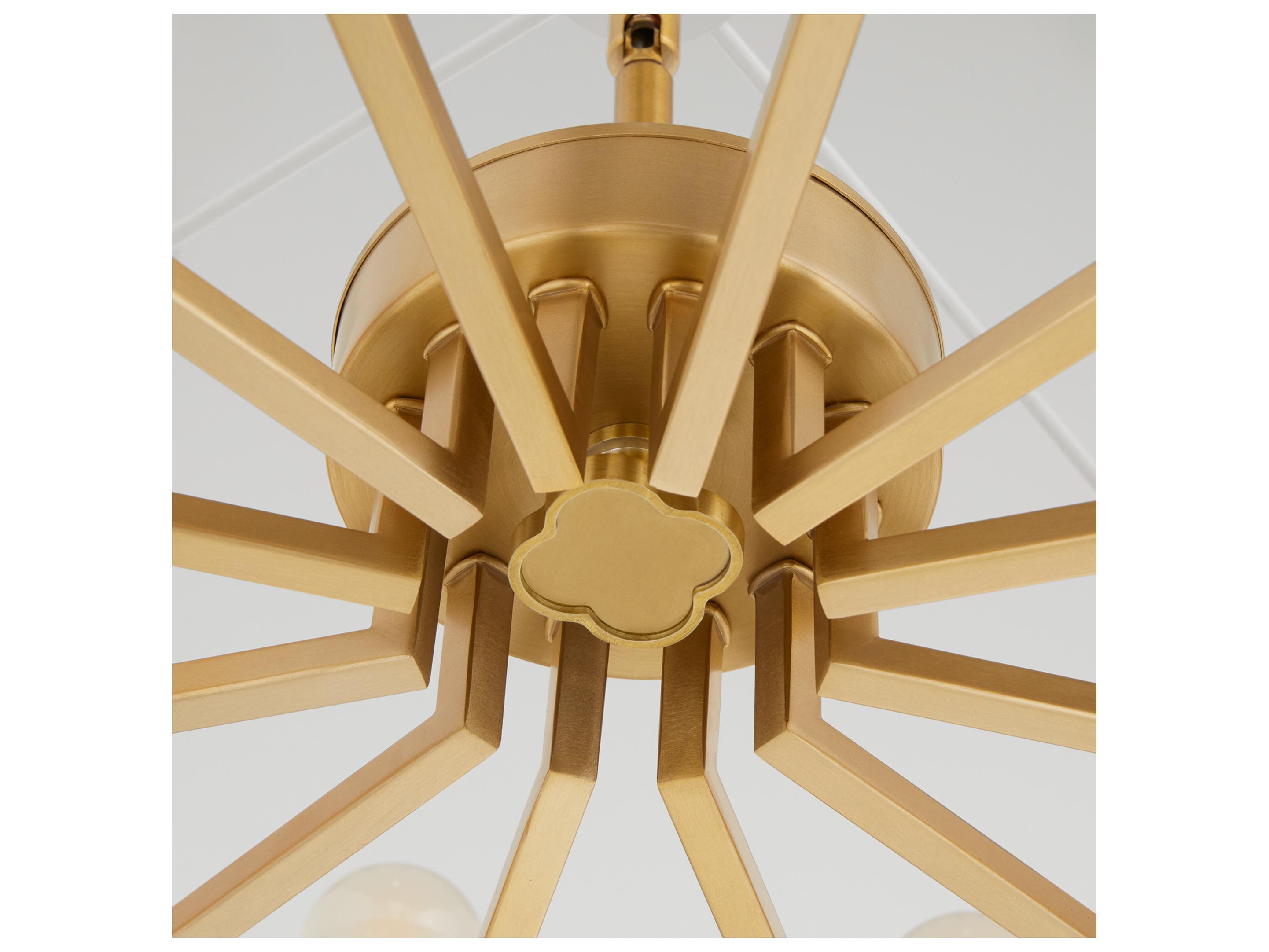 Quorum Karnes 12-Light Aged Brass Drum Pendant